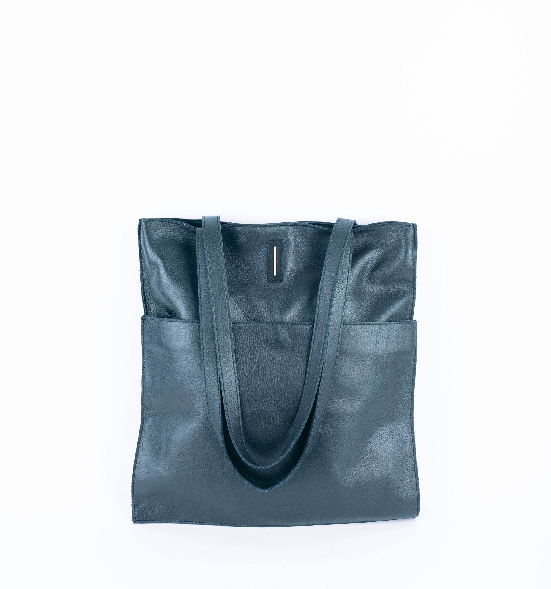 New shopper mousse cardo marino - borsa shopping in pelle verde - Marta Ray