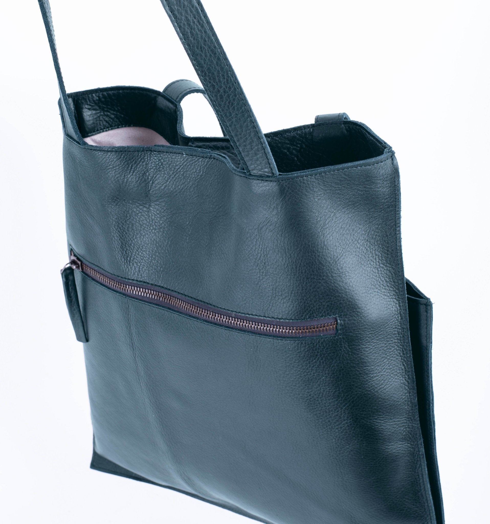 New shopper mousse cardo marino - borsa shopping in pelle verde - Marta Ray