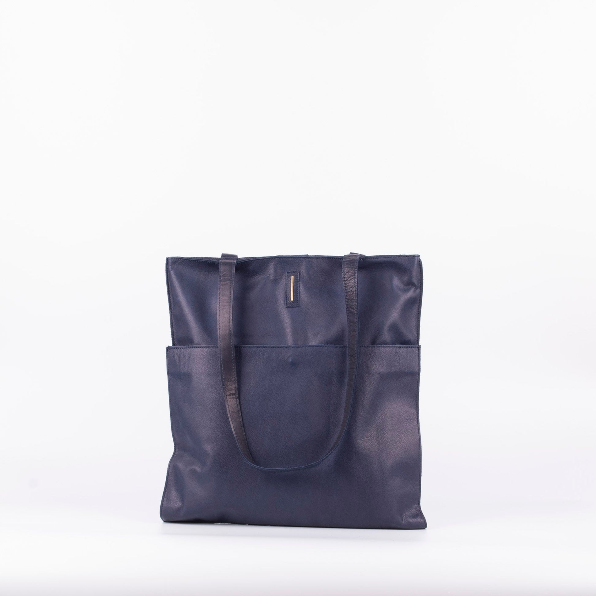 New shopper mousse navy - shopper in pelle blu - Marta Ray