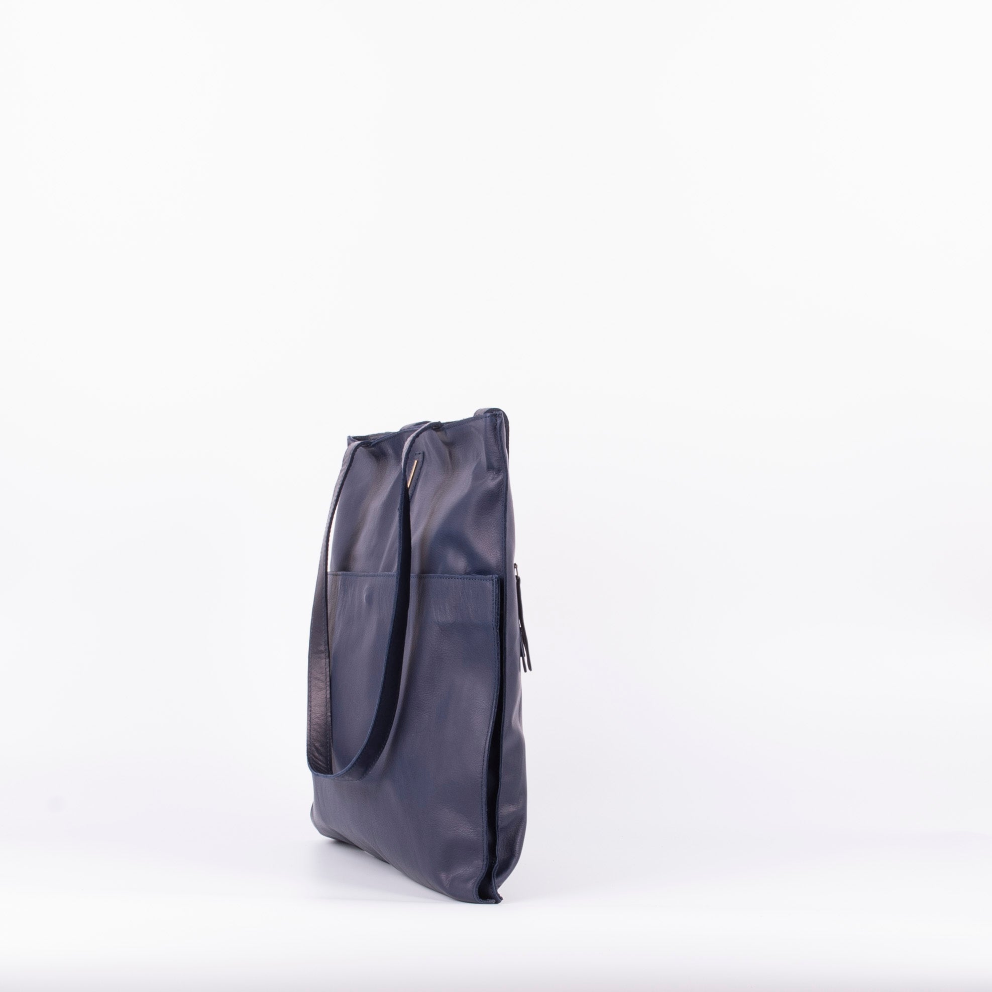 New shopper mousse navy - shopper in pelle blu - Marta Ray