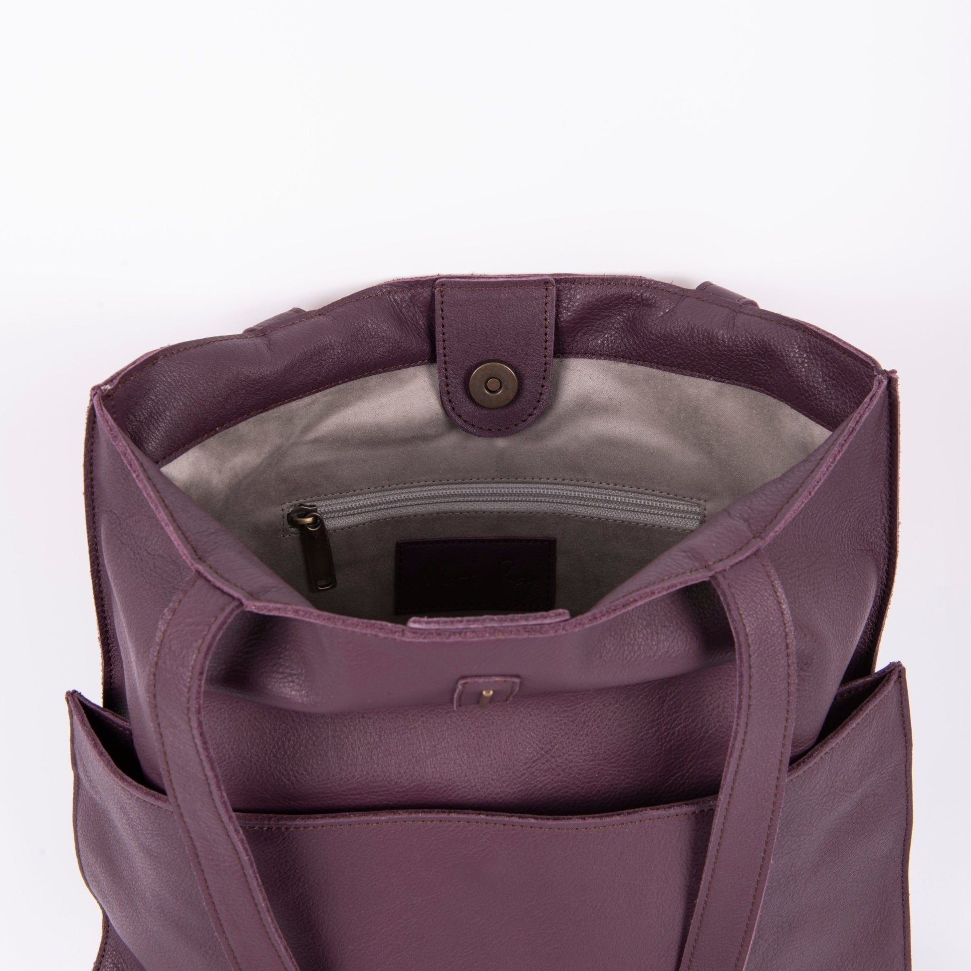 New shopper mousse viola - shopper in pelle viola - Marta Ray