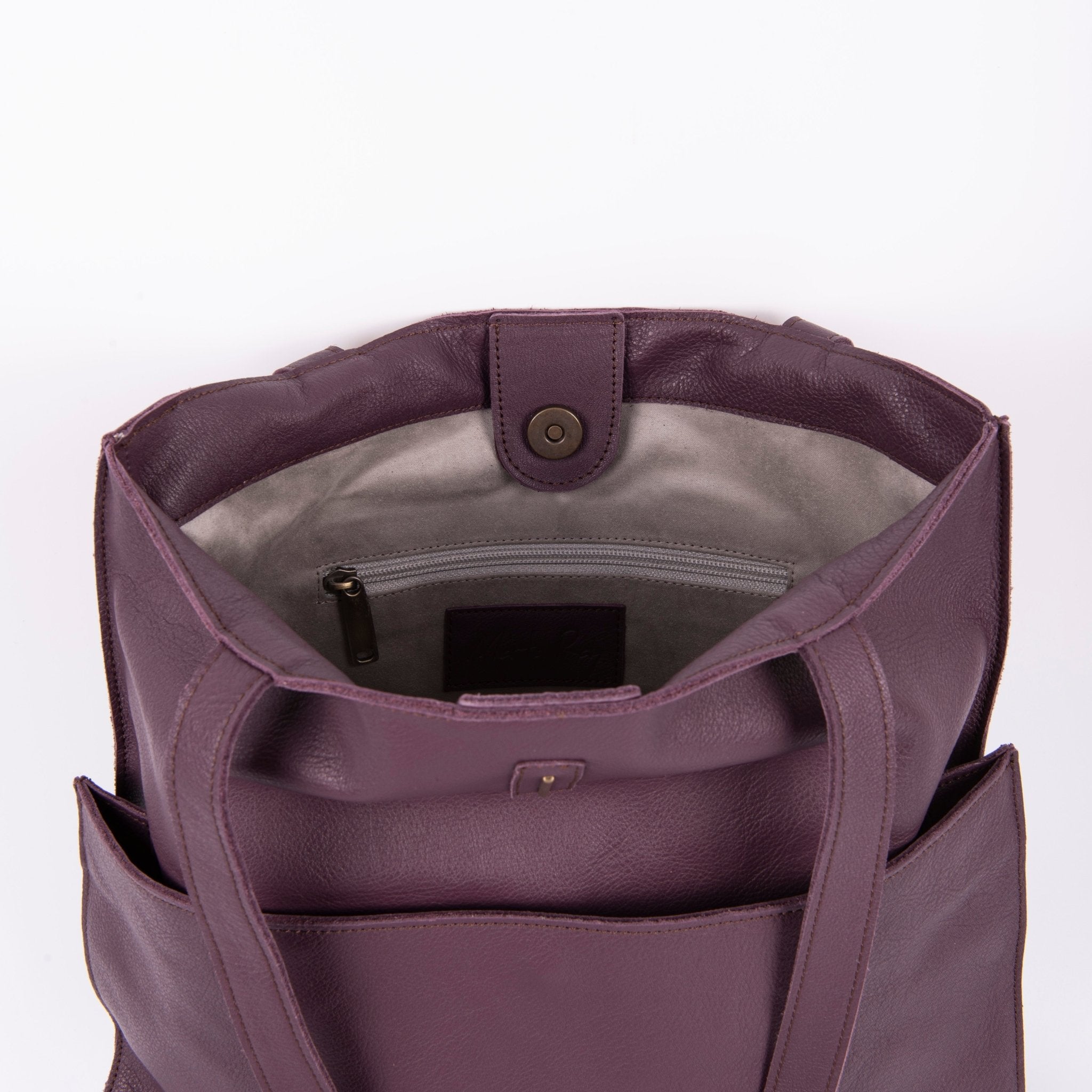 New shopper mousse viola - shopper in pelle viola - Marta Ray
