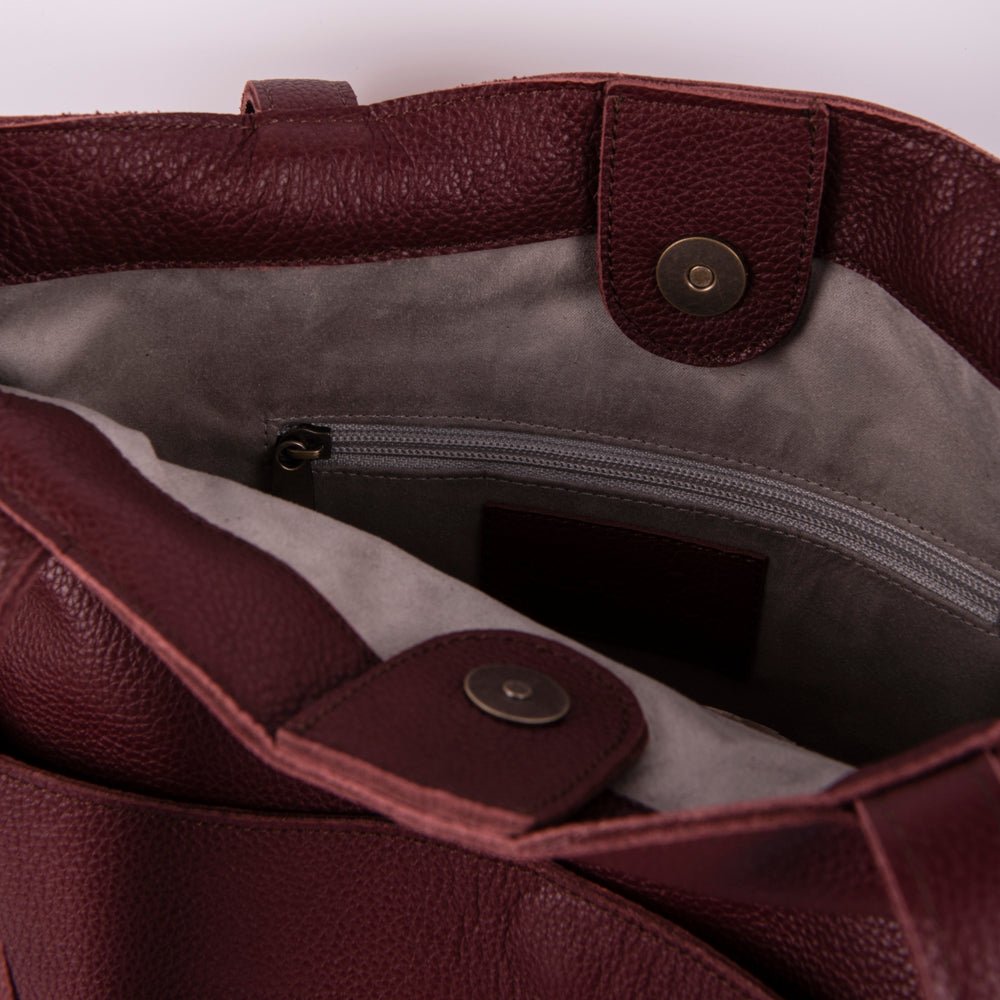 New shopper new york rubino - shopper in pelle bordo - Marta Ray