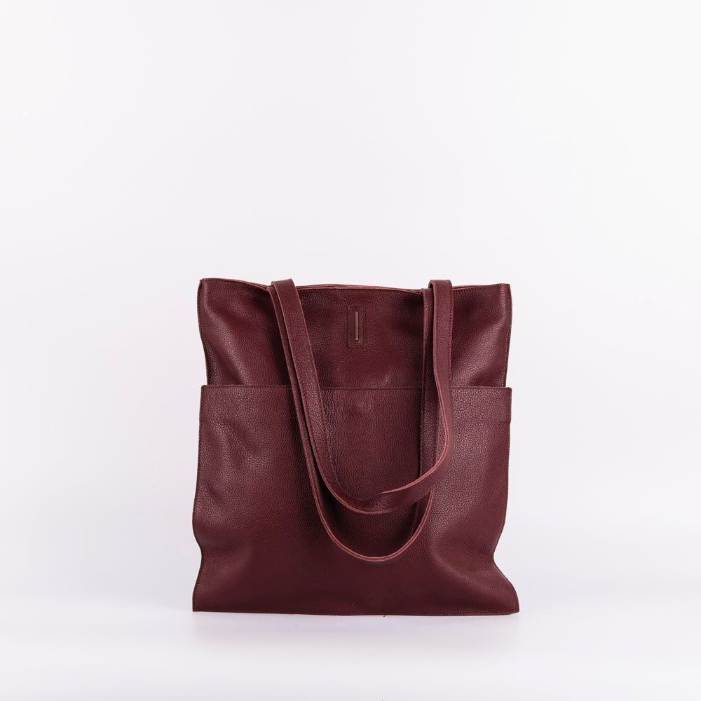 New shopper new york rubino - shopper in pelle bordo - Marta Ray