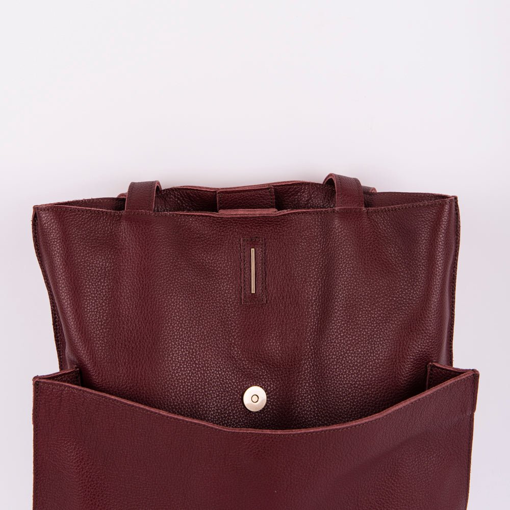 New shopper new york rubino - shopper in pelle bordo - Marta Ray