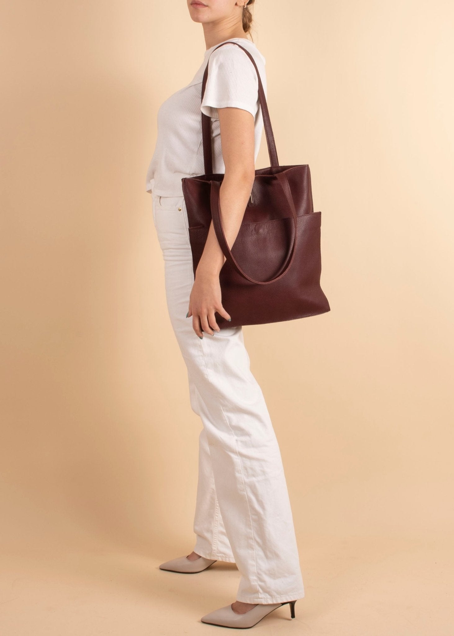 New shopper new york rubino - shopper in pelle bordo - Marta Ray