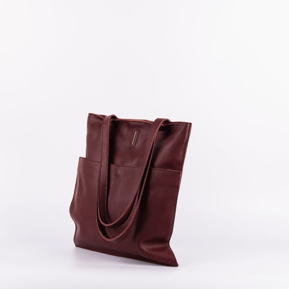New shopper new york rubino - shopper in pelle bordo - Marta Ray