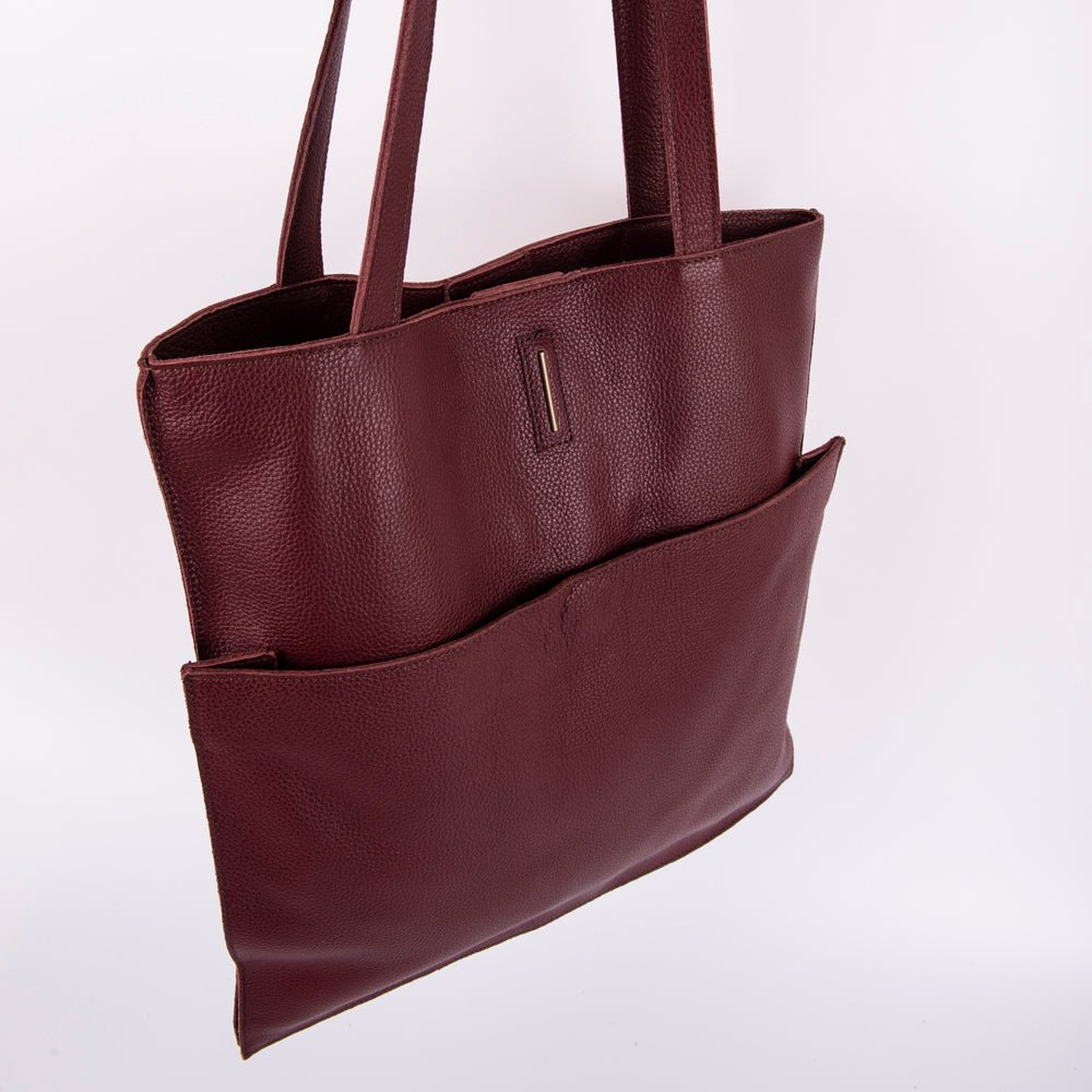 New shopper new york rubino - shopper in pelle bordo - Marta Ray