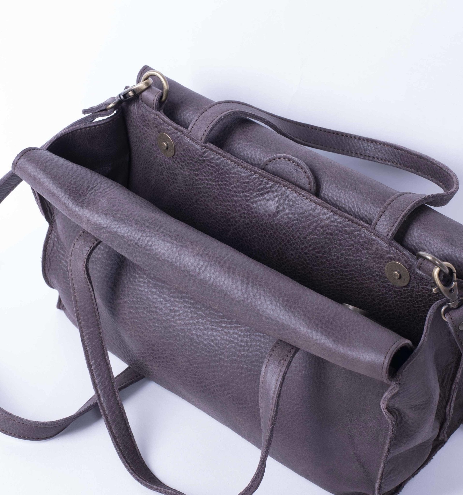 Olimpia spider+ long beach testa di moro - borsa a tracolla in pelle marrone - Marta Ray