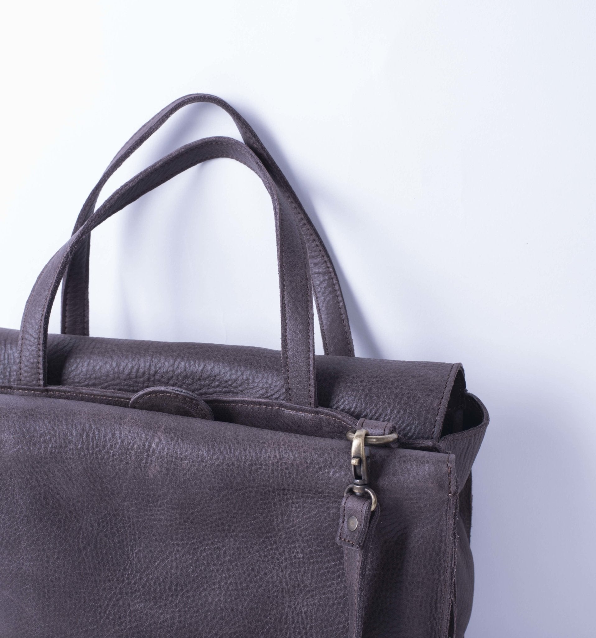 Olimpia spider+ long beach testa di moro - borsa a tracolla in pelle marrone - Marta Ray