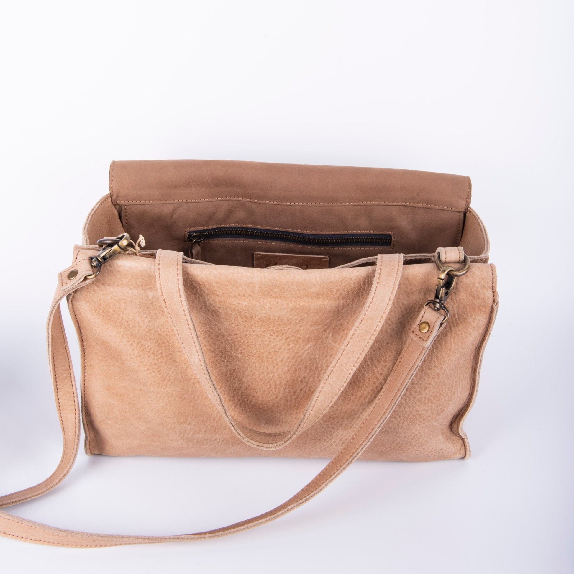 Olimpia spider noce - borsa a tracolla in pelle beige - Marta Ray