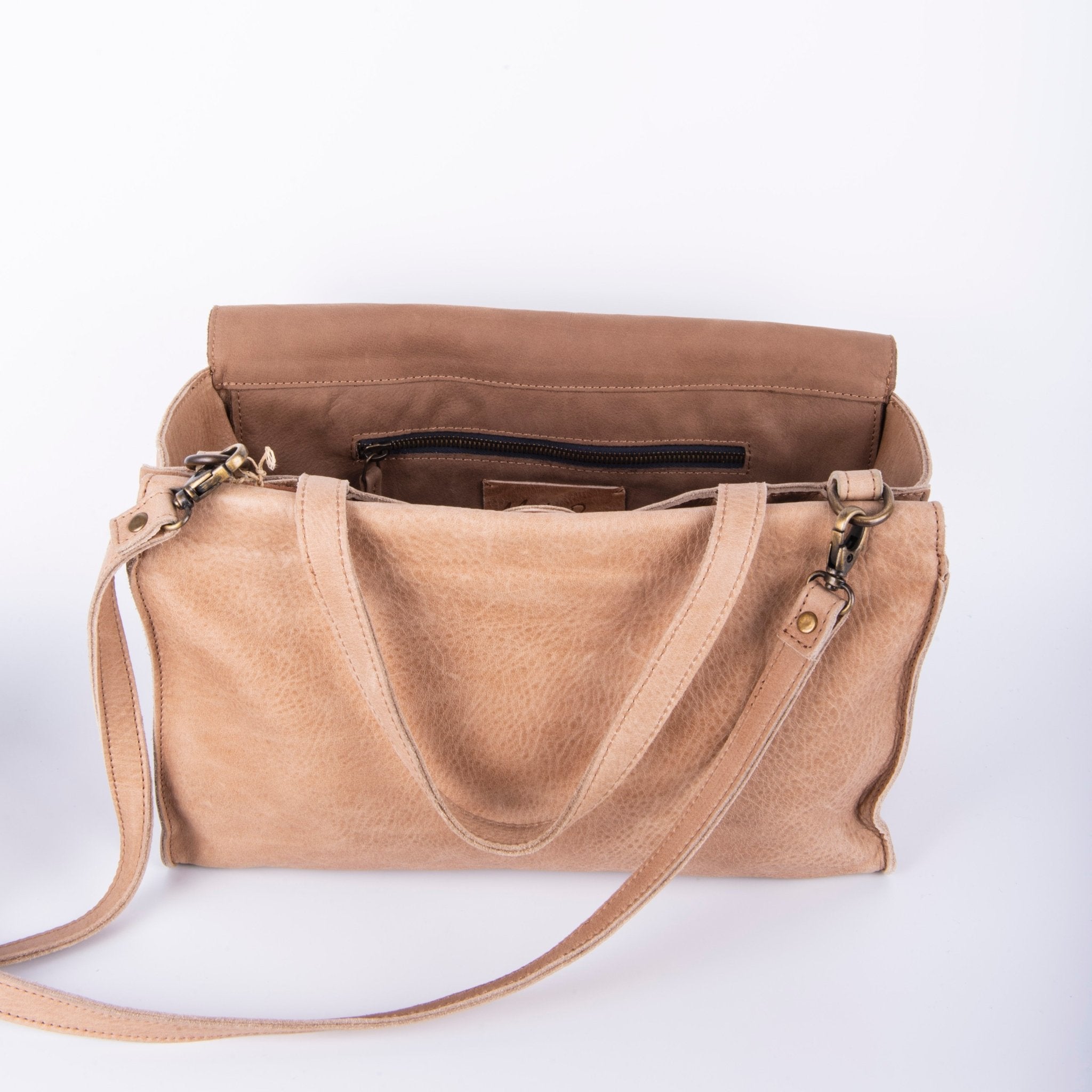 Olimpia spider noce - borsa a tracolla in pelle beige - Marta Ray