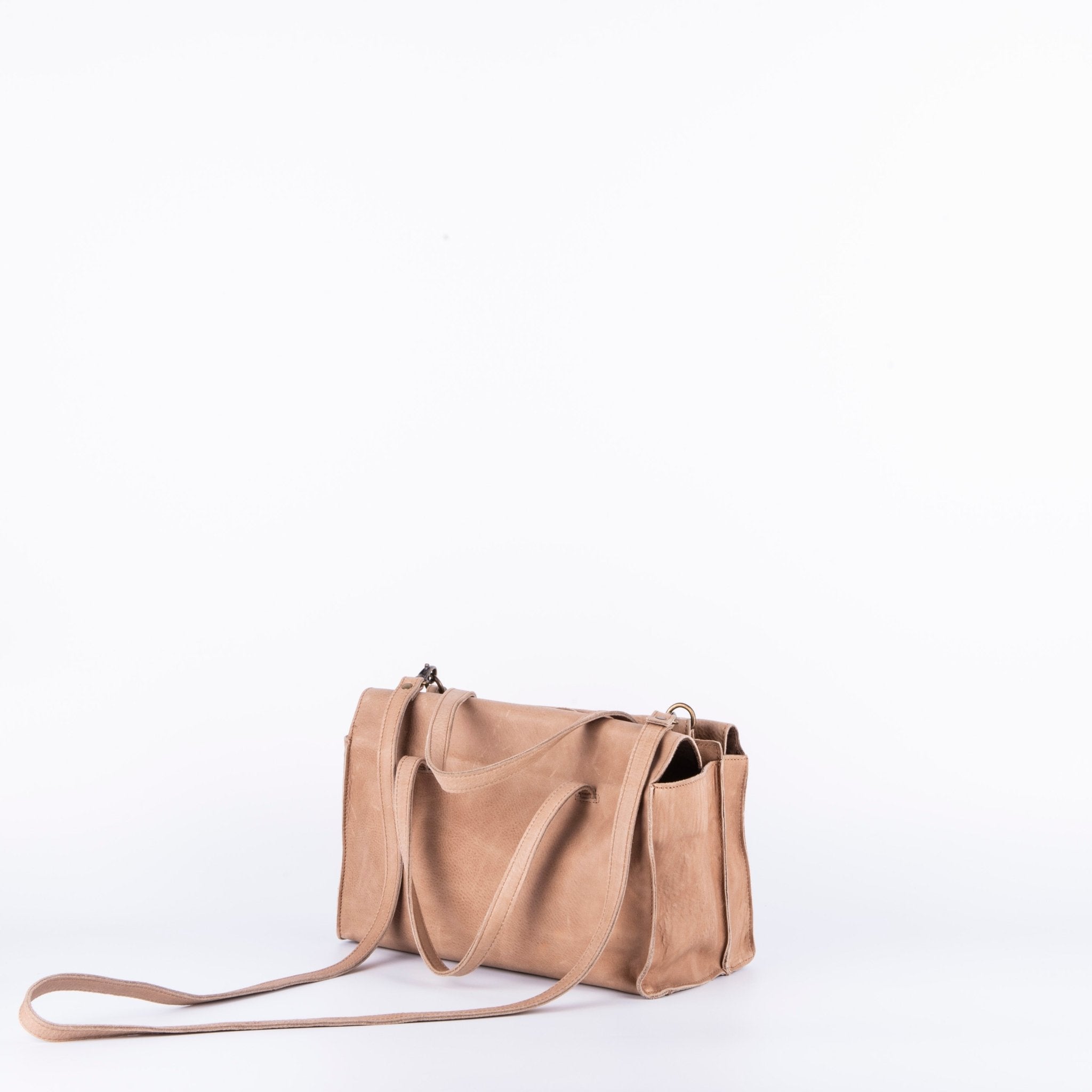 Olimpia spider noce - borsa a tracolla in pelle beige - Marta Ray