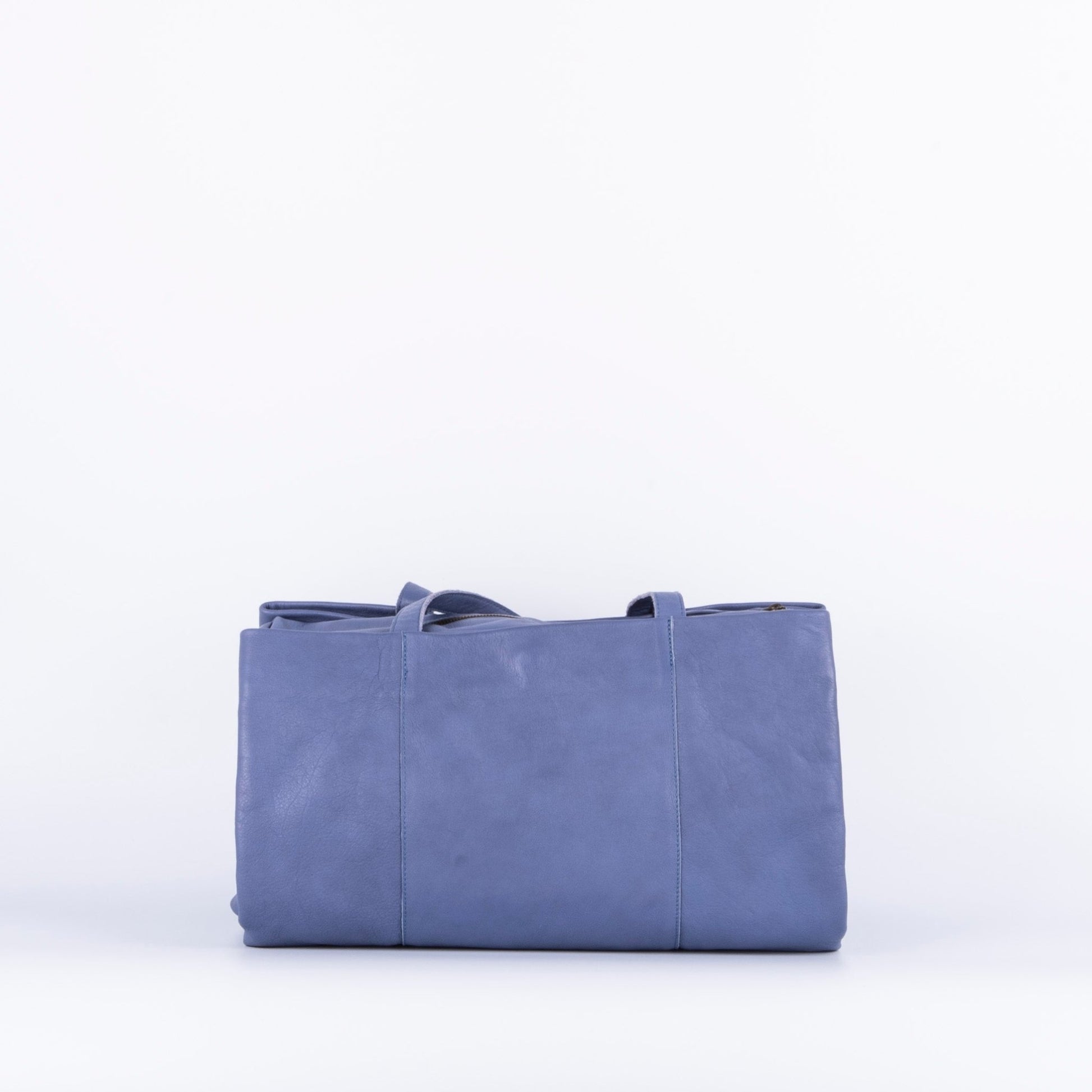 Ona bicolor crepuscolo - borsa a spalla grande in pelle morbida blu - Marta Ray