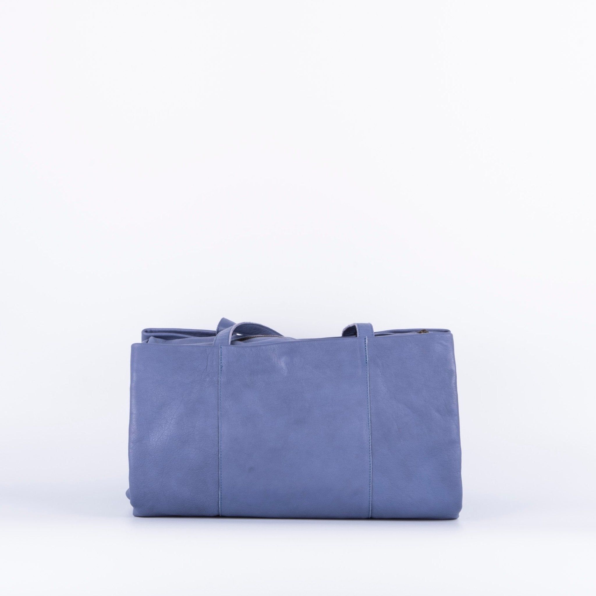 Ona bicolor crepuscolo - borsa a spalla grande in pelle morbida blu - Marta Ray