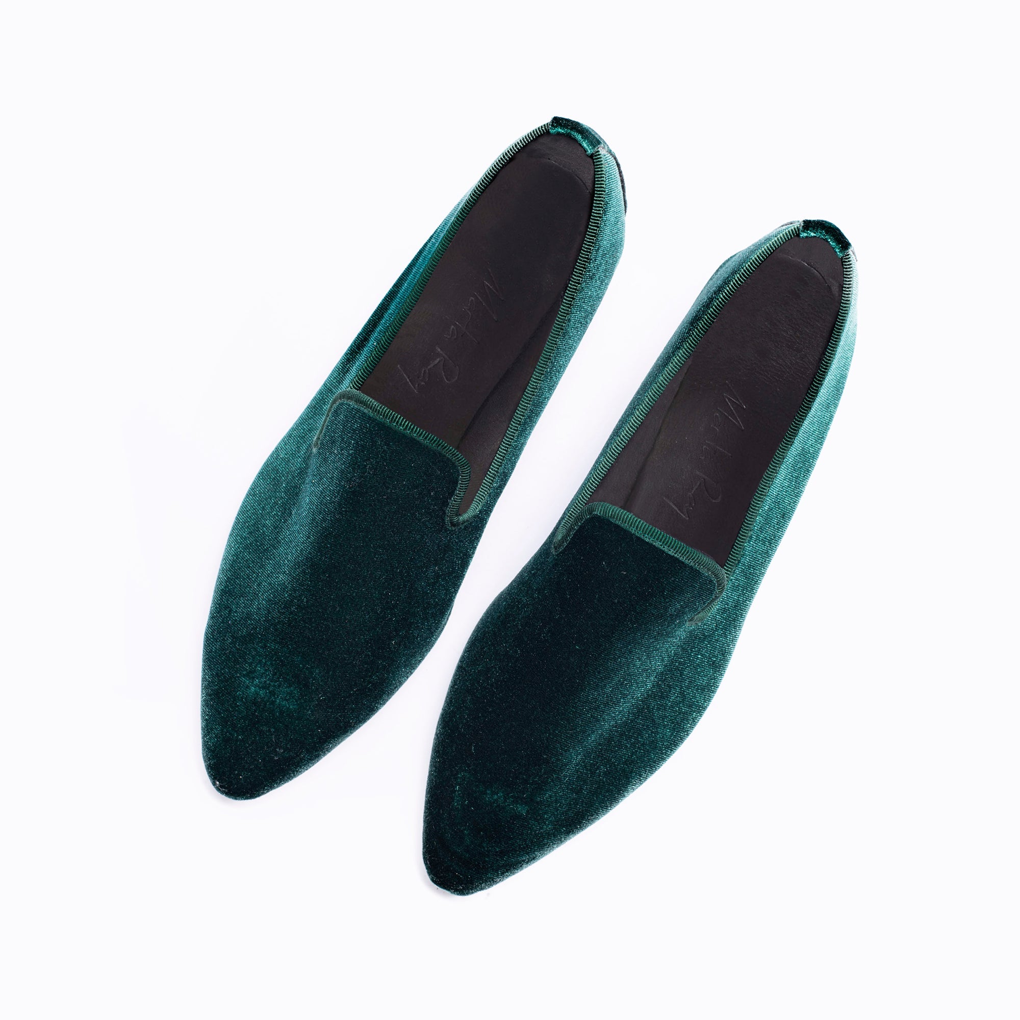 Pantofola velluto verde - Marta Ray