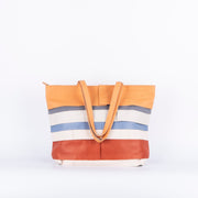 Pepita pantone mix 3 - borsa shopping in pelle bianca arancione - Marta Ray