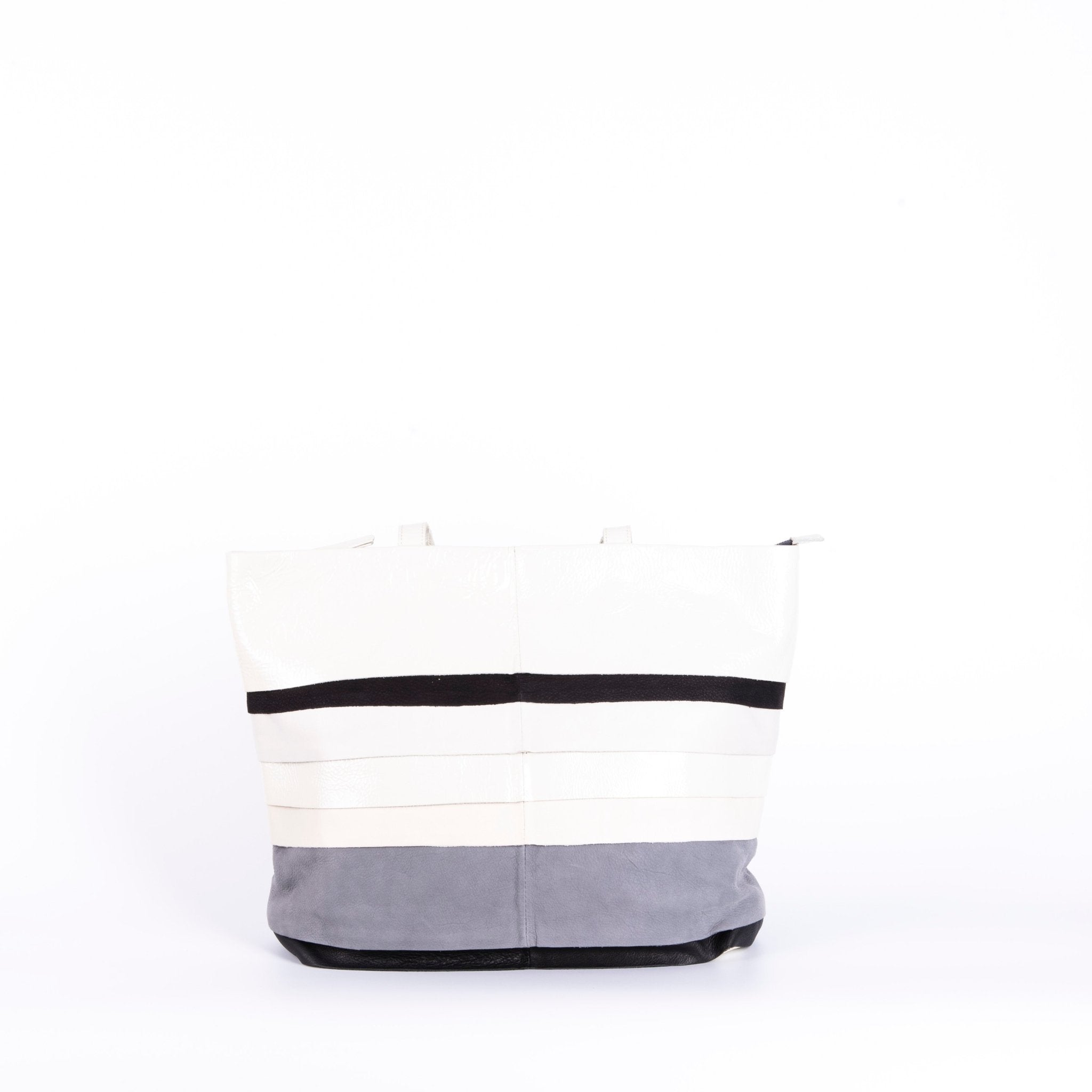 Pepita pantone mix 4 - borsa shopping in pelle bianca grigia - Marta Ray