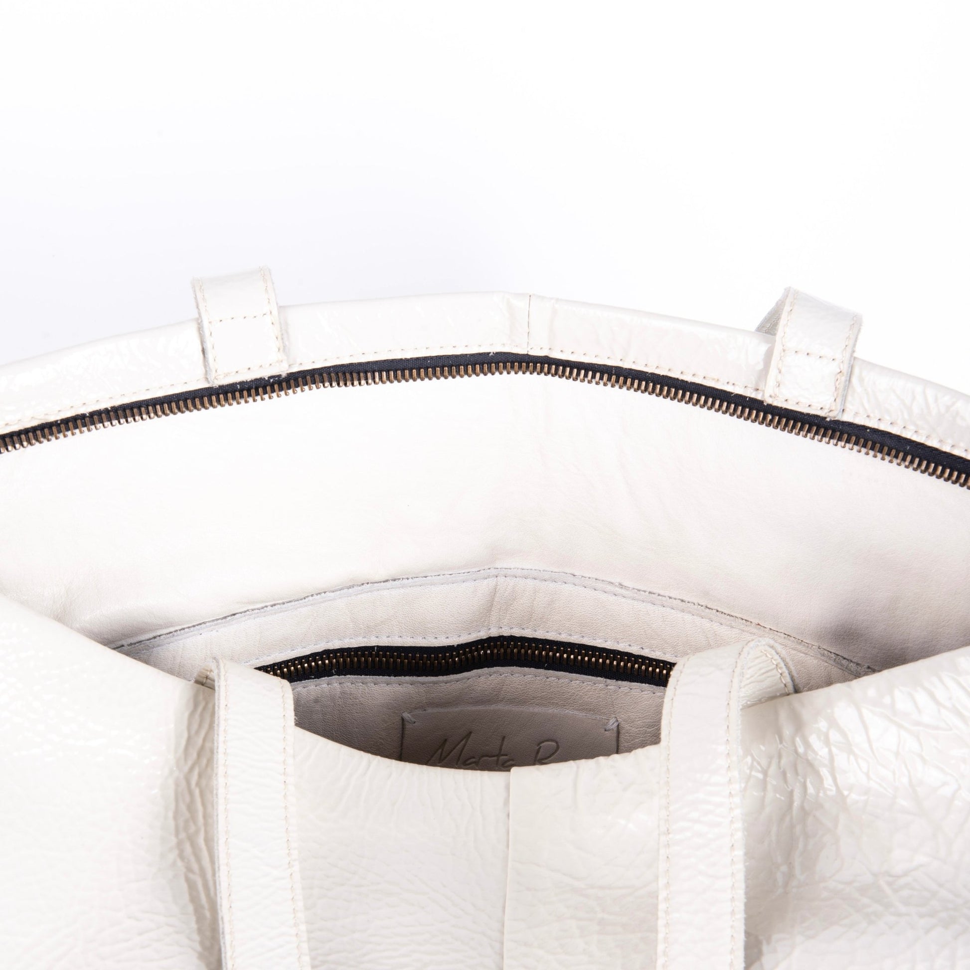 Pepita pantone mix 4 - borsa shopping in pelle bianca grigia - Marta Ray