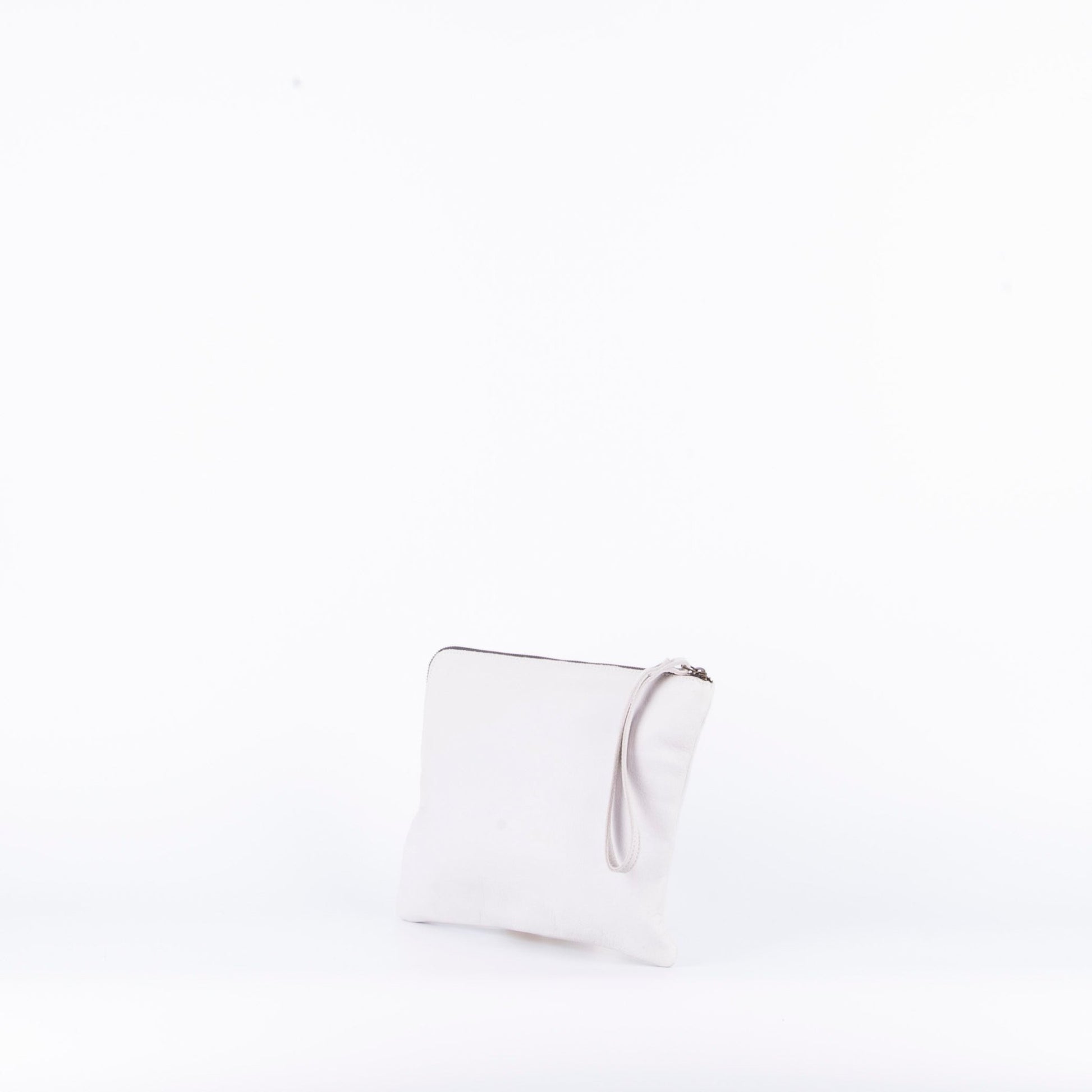 Pia Large mousse greige - borsellino in pelle bianco - Marta Ray