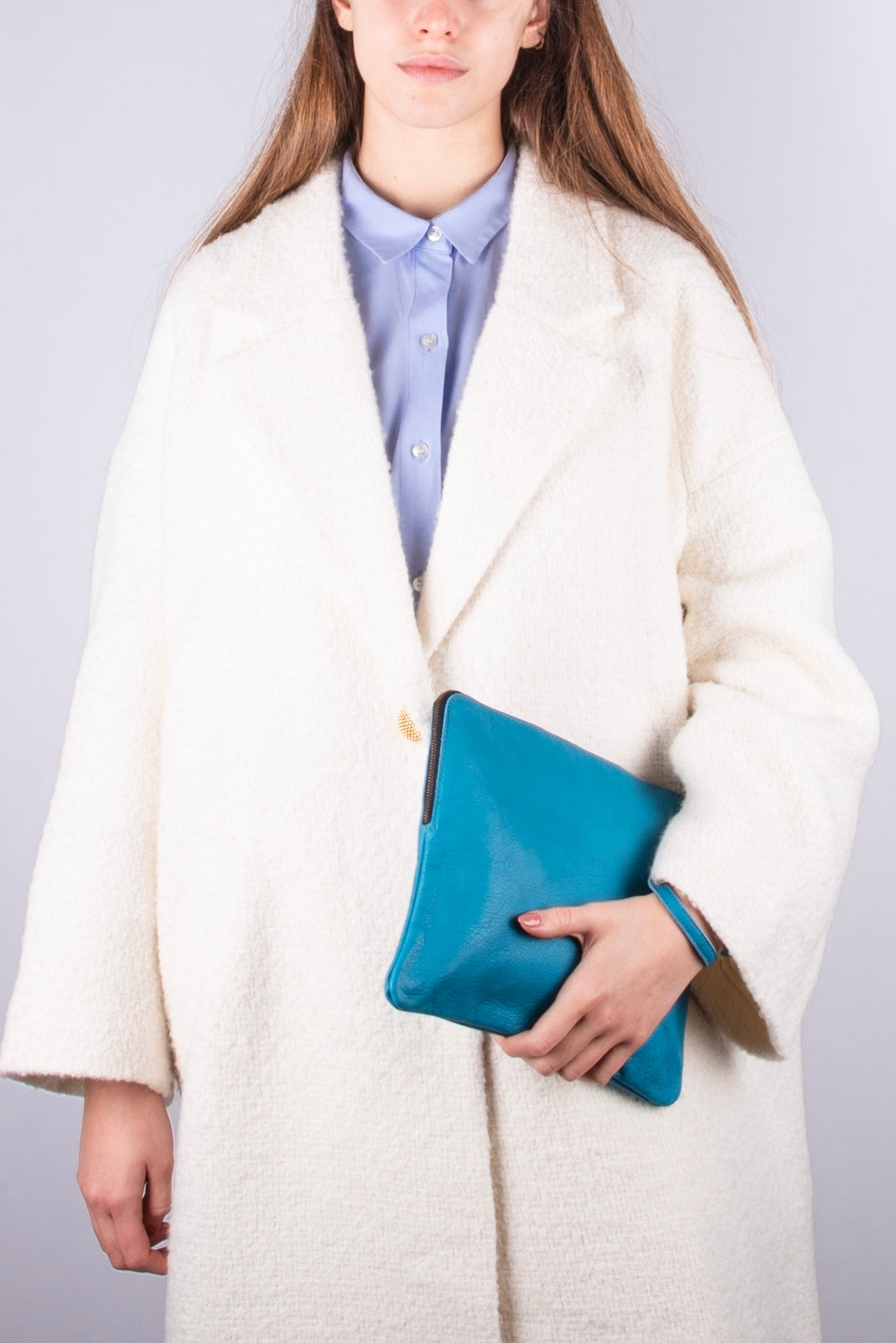 Pia Large mousse mare - borsellino in pelle blu - Marta Ray