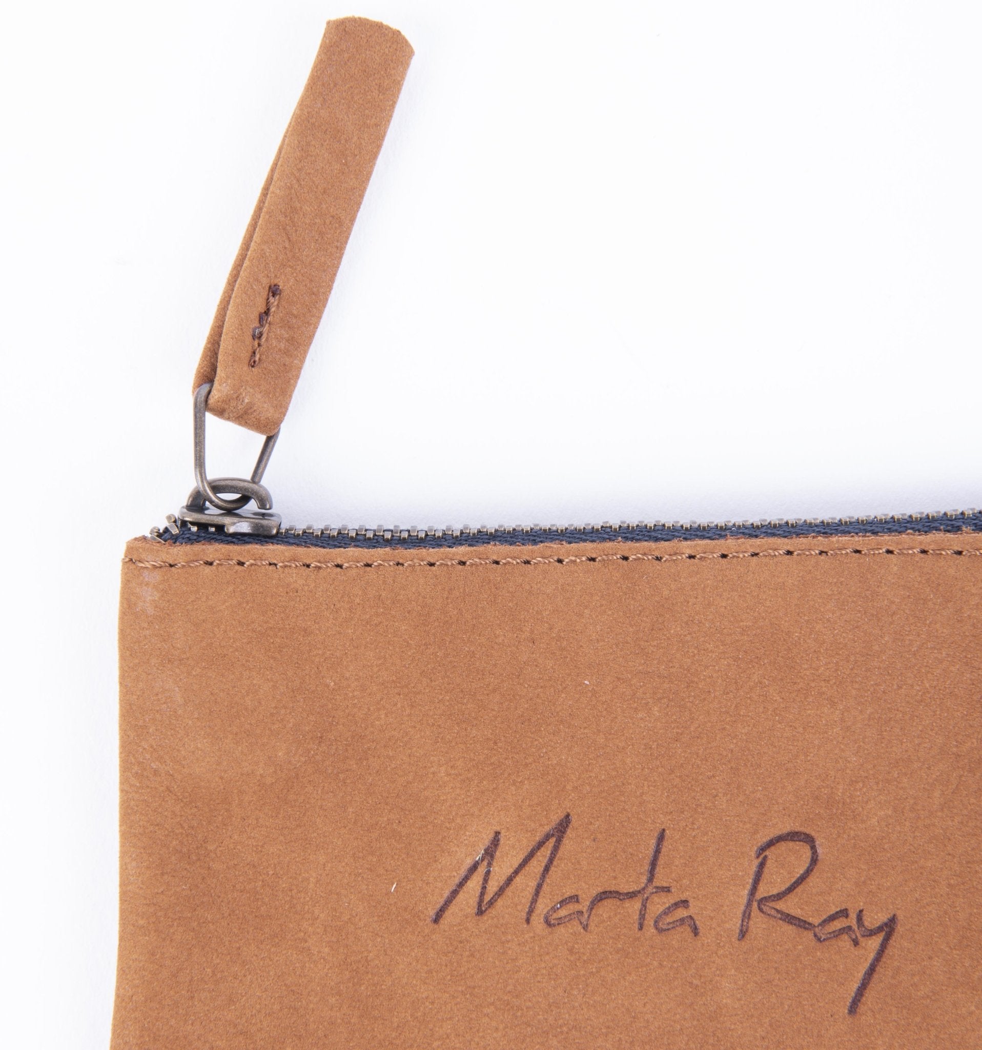Pia Mini long beach cognac - borsa make-up in pelle marrone - Marta Ray