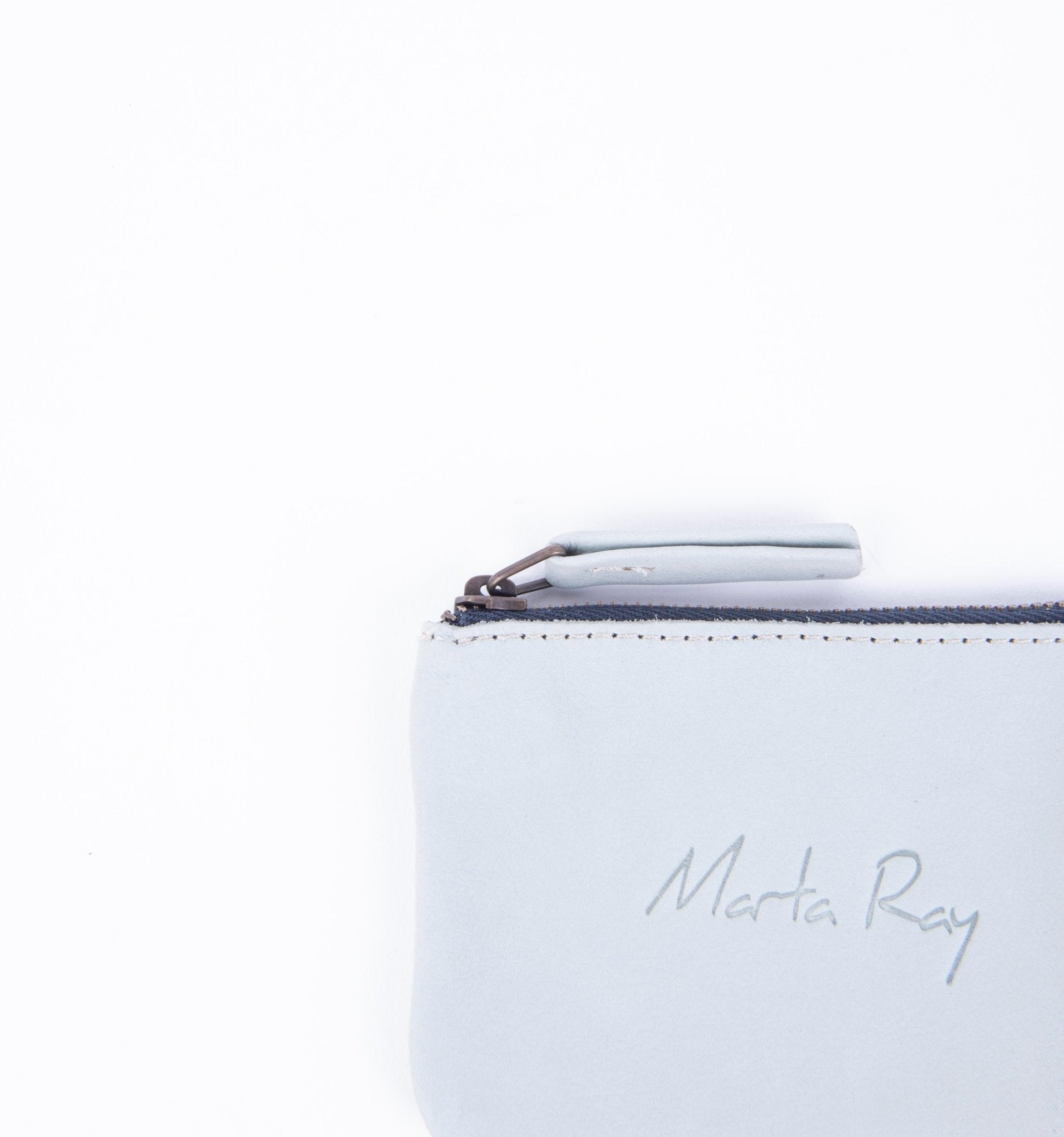 Pia Mini long beach geyser - borsa make-up in pelle grigia - Marta Ray