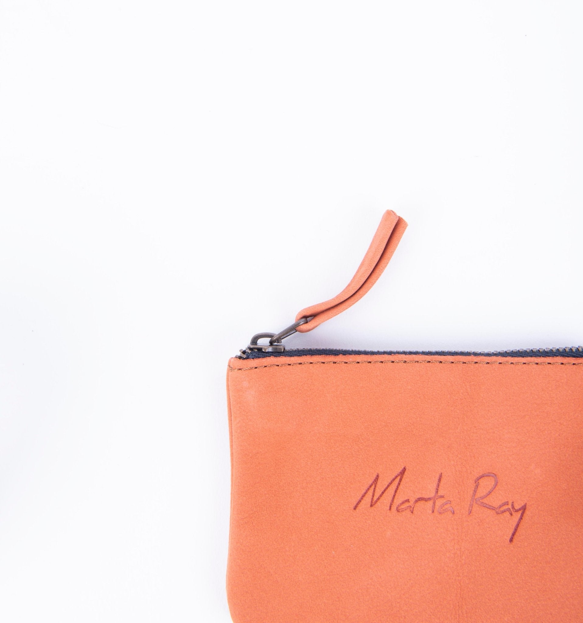 Pia Mini long beach mattone - borsa make-up in pelle marrone - Marta Ray
