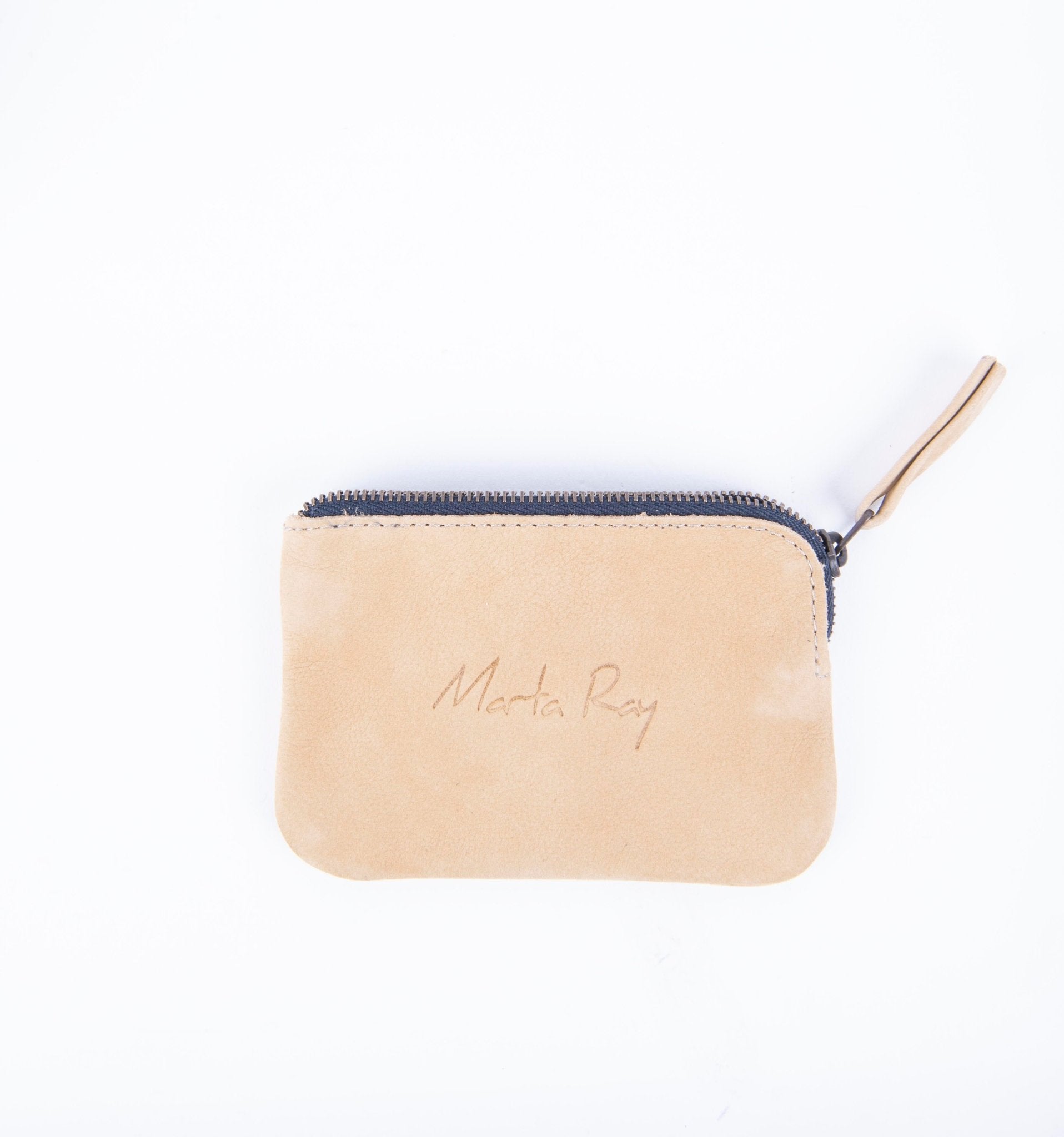 Pia Mini long beach noce - borsa make-up in pelle beige - Marta Ray