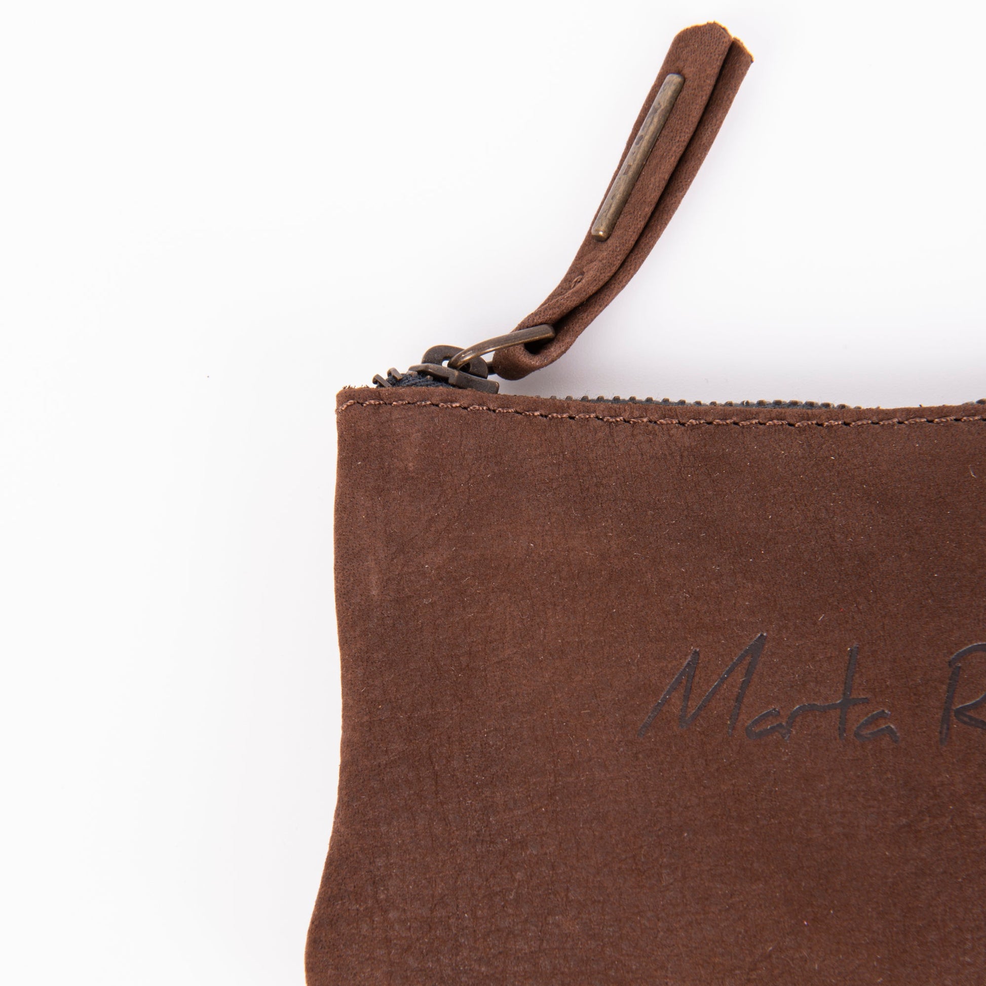 Pia Mini long beach sigaro - borsa make-up in pelle marrone - Marta Ray