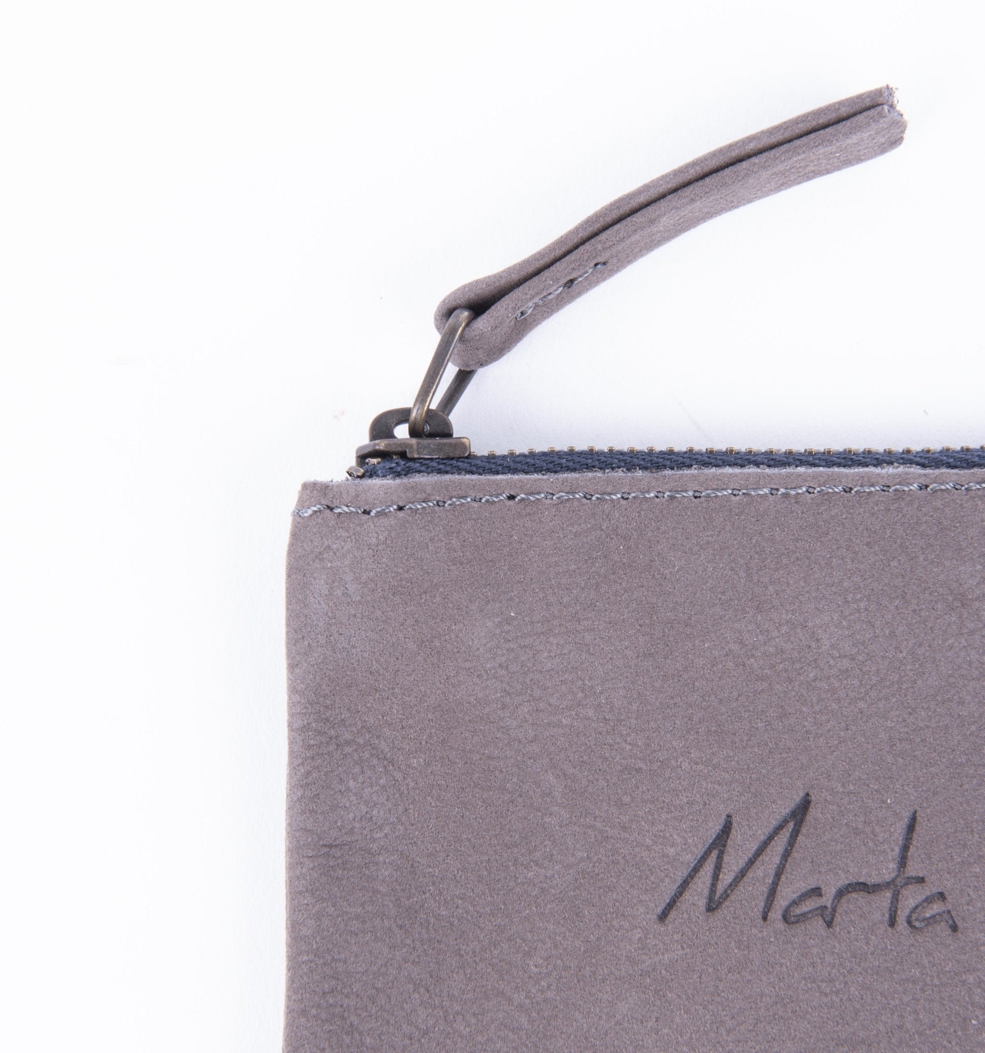 Pia Mini long beach underground - borsa make-up in pelle grigia - Marta Ray