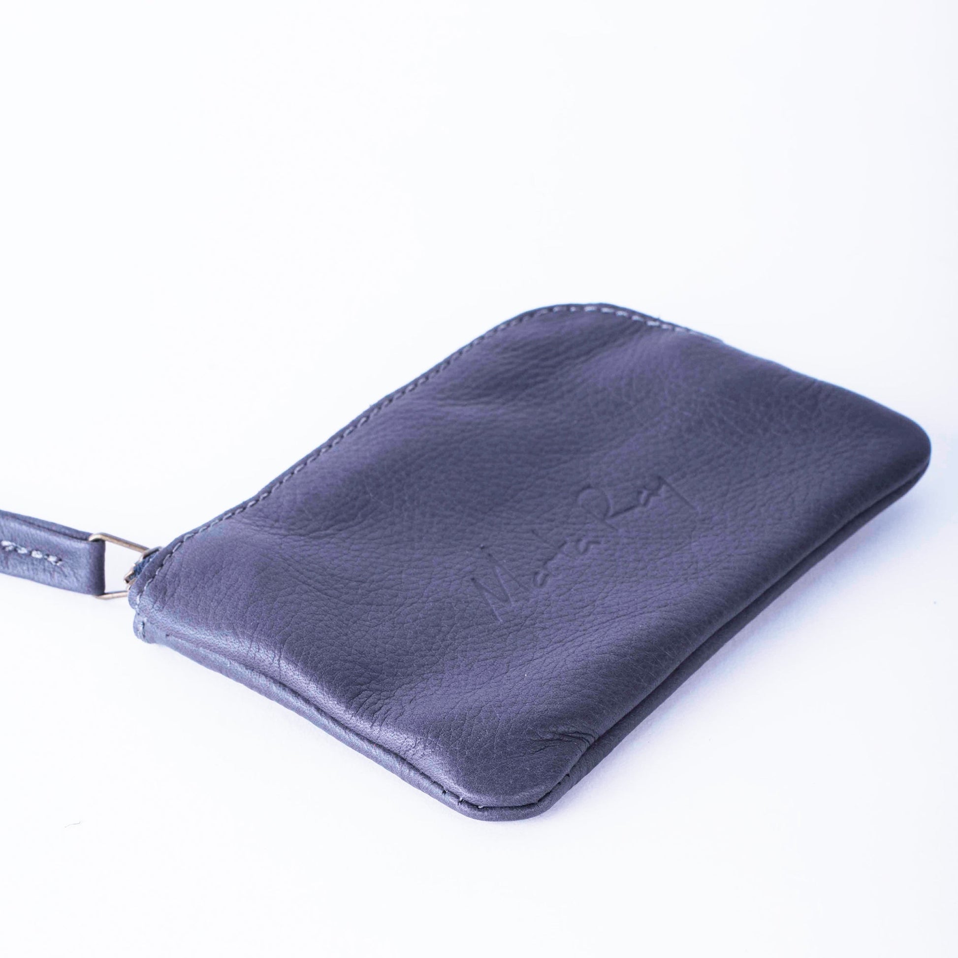 Pia Mini mousse dark grey - borsa make-up in pelle grigia - Marta Ray