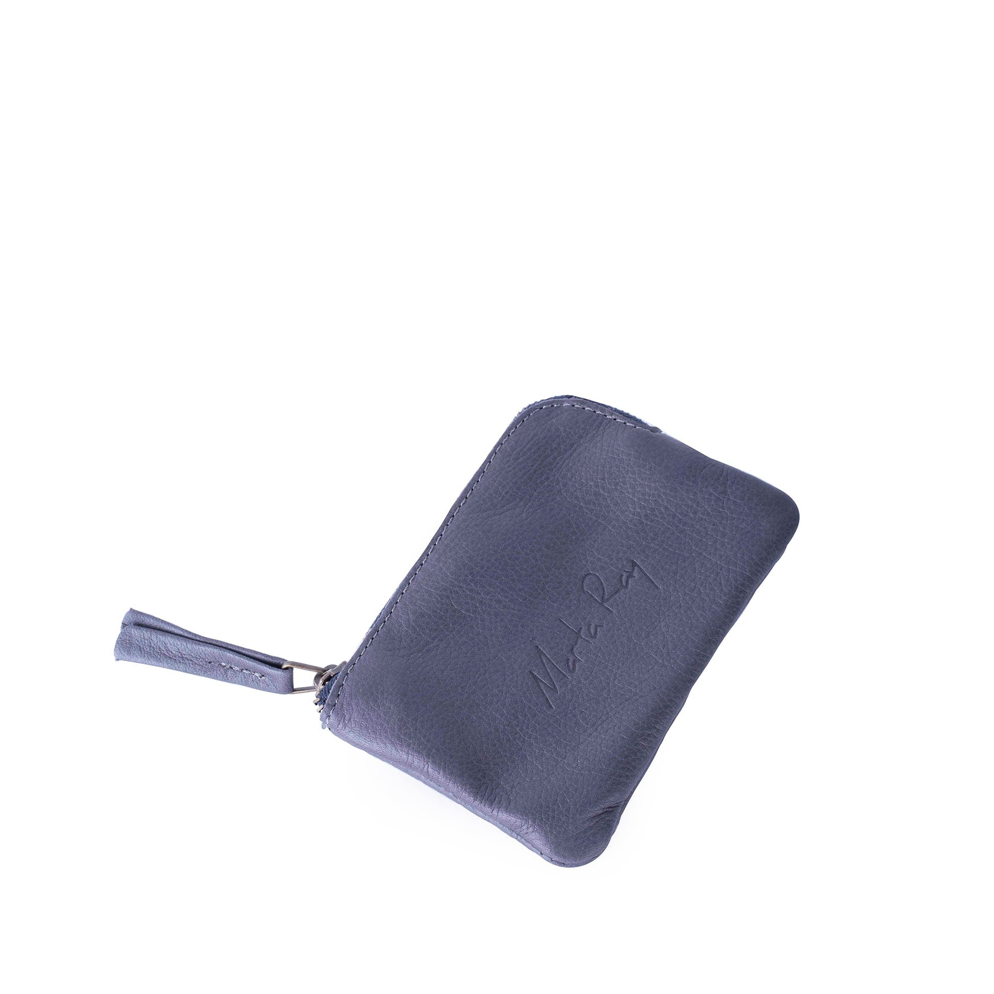 Pia Mini mousse dark grey - borsa make-up in pelle grigia - Marta Ray