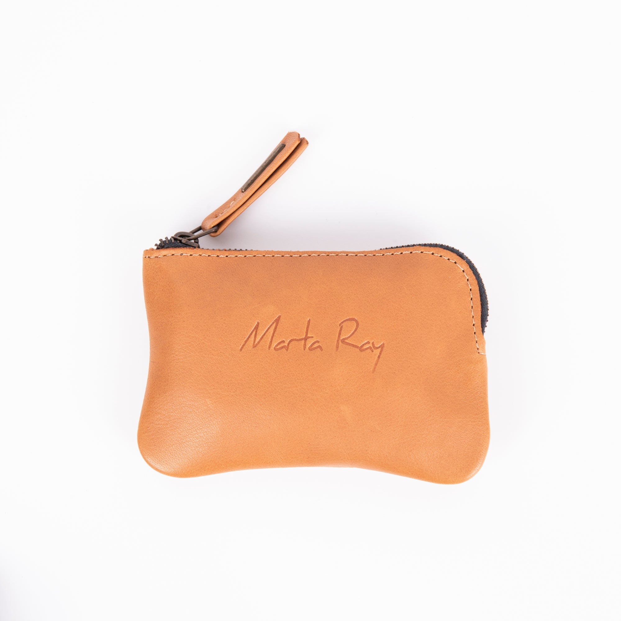 Pia Mini mousse whisky - borsa make-up in pelle marrone - Marta Ray