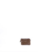 Pia Mini vernice kiwi - borsa make-up in pelle marrone - Marta Ray