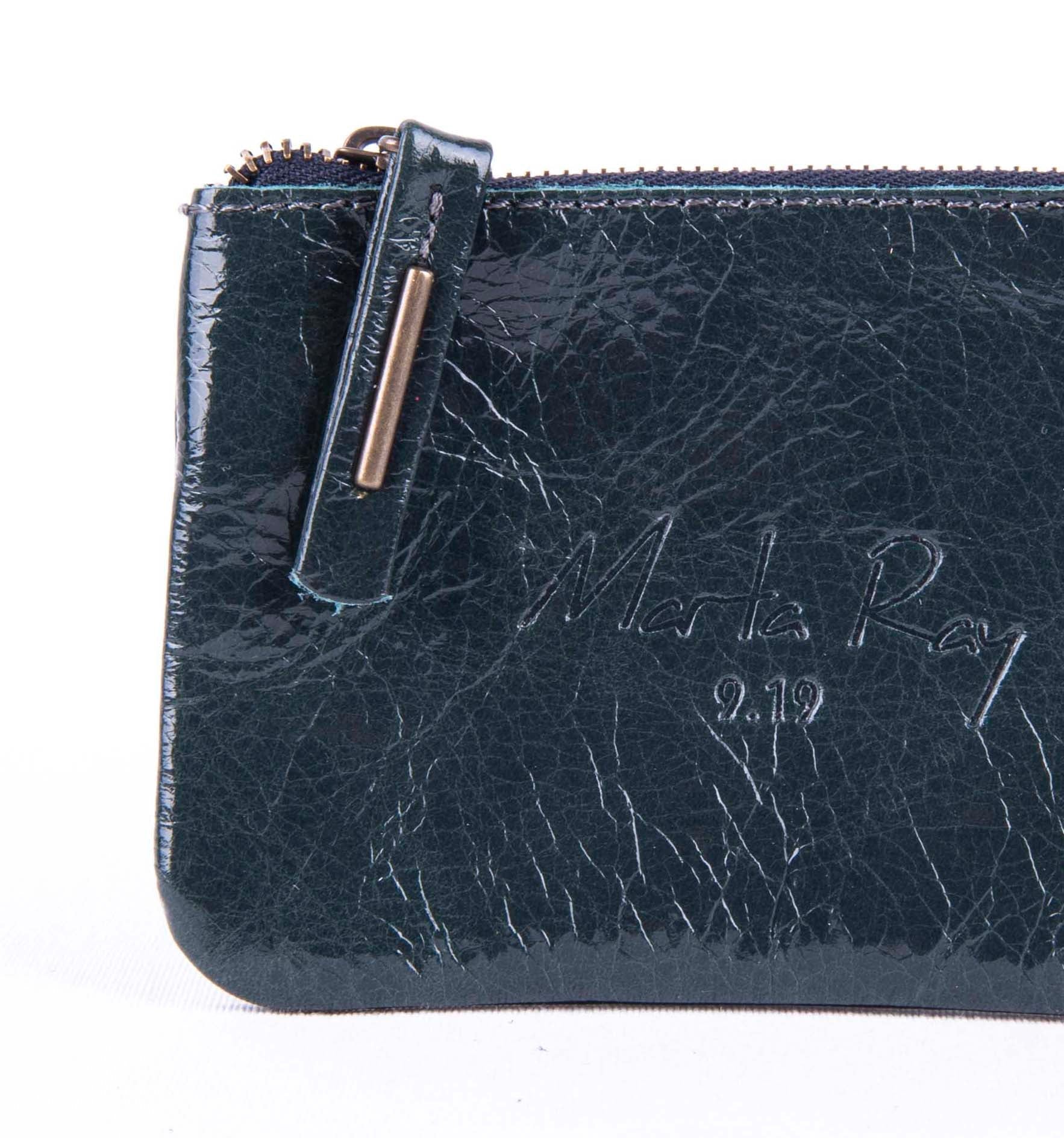 Pia Mini vernice pino - borsa make-up in pelle verde - Marta Ray
