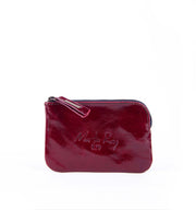 Pia Mini vernice rubino - borsa make-up in pelle rossa - Marta Ray