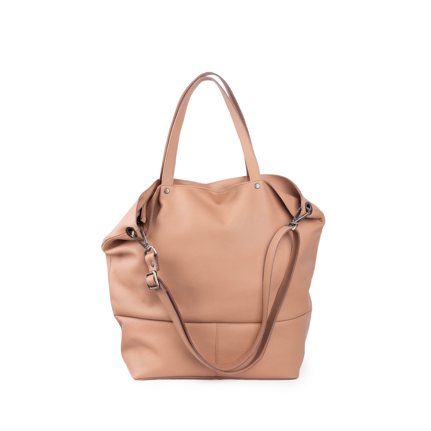 Pola amalfi nocciola - borsa shopping in pelle marrone - Marta Ray