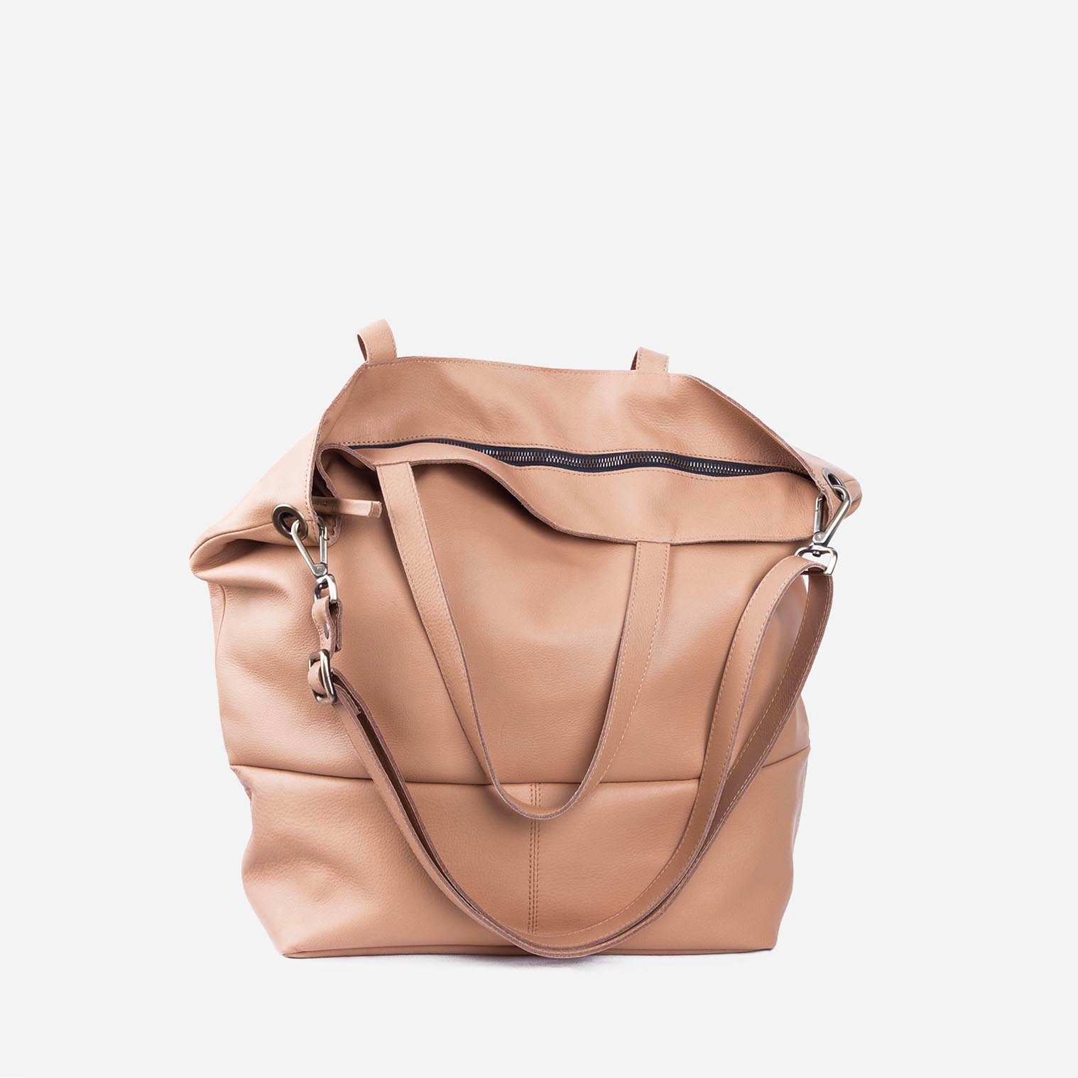 Pola amalfi nocciola - borsa shopping in pelle marrone - Marta Ray