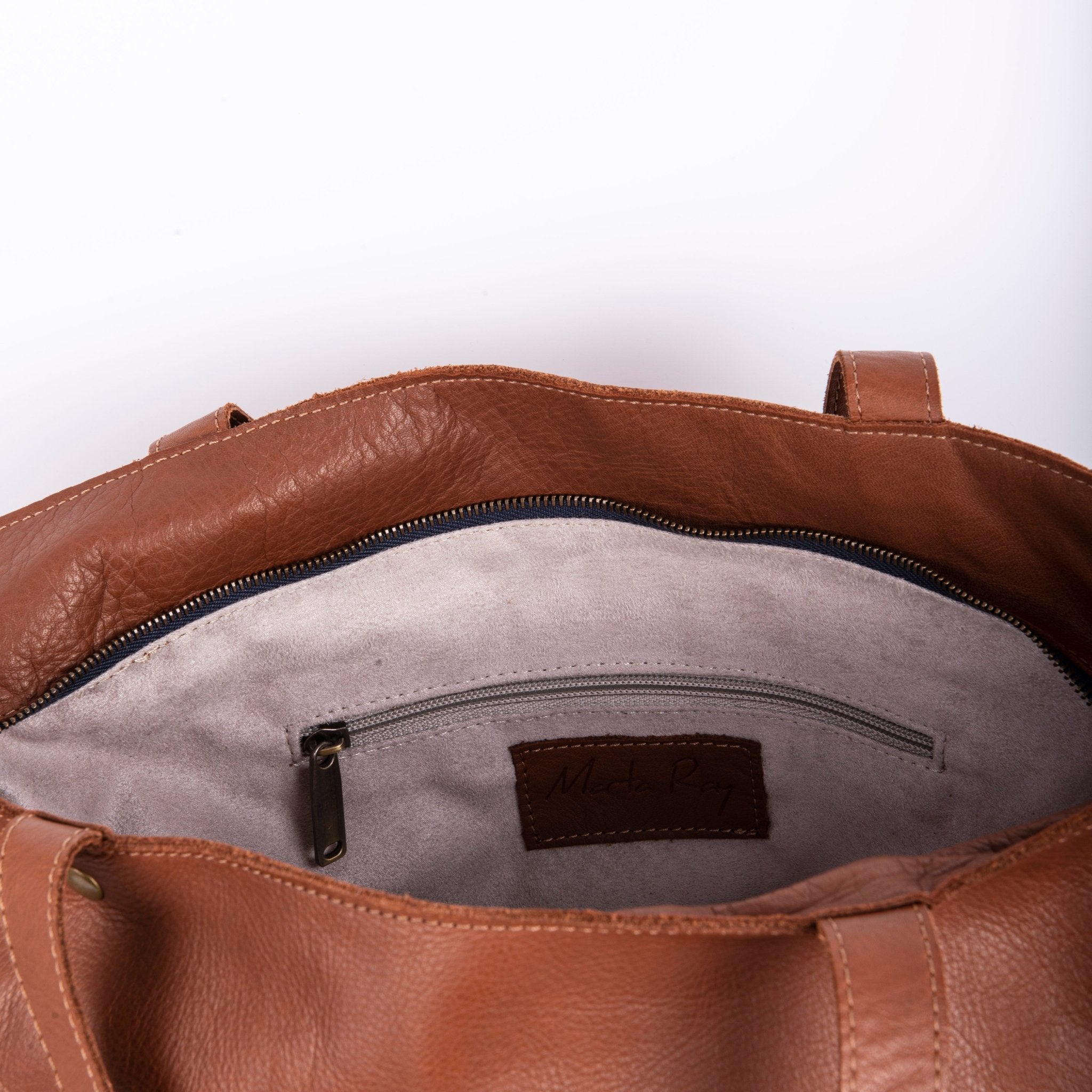 Pola mousse caramello - borsa a cartella in pelle morbida marrone - Marta Ray
