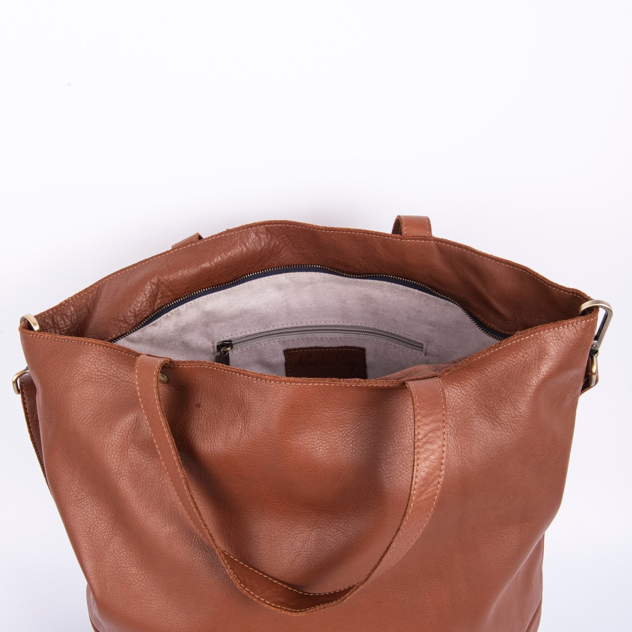 Pola mousse caramello - borsa a cartella in pelle morbida marrone - Marta Ray