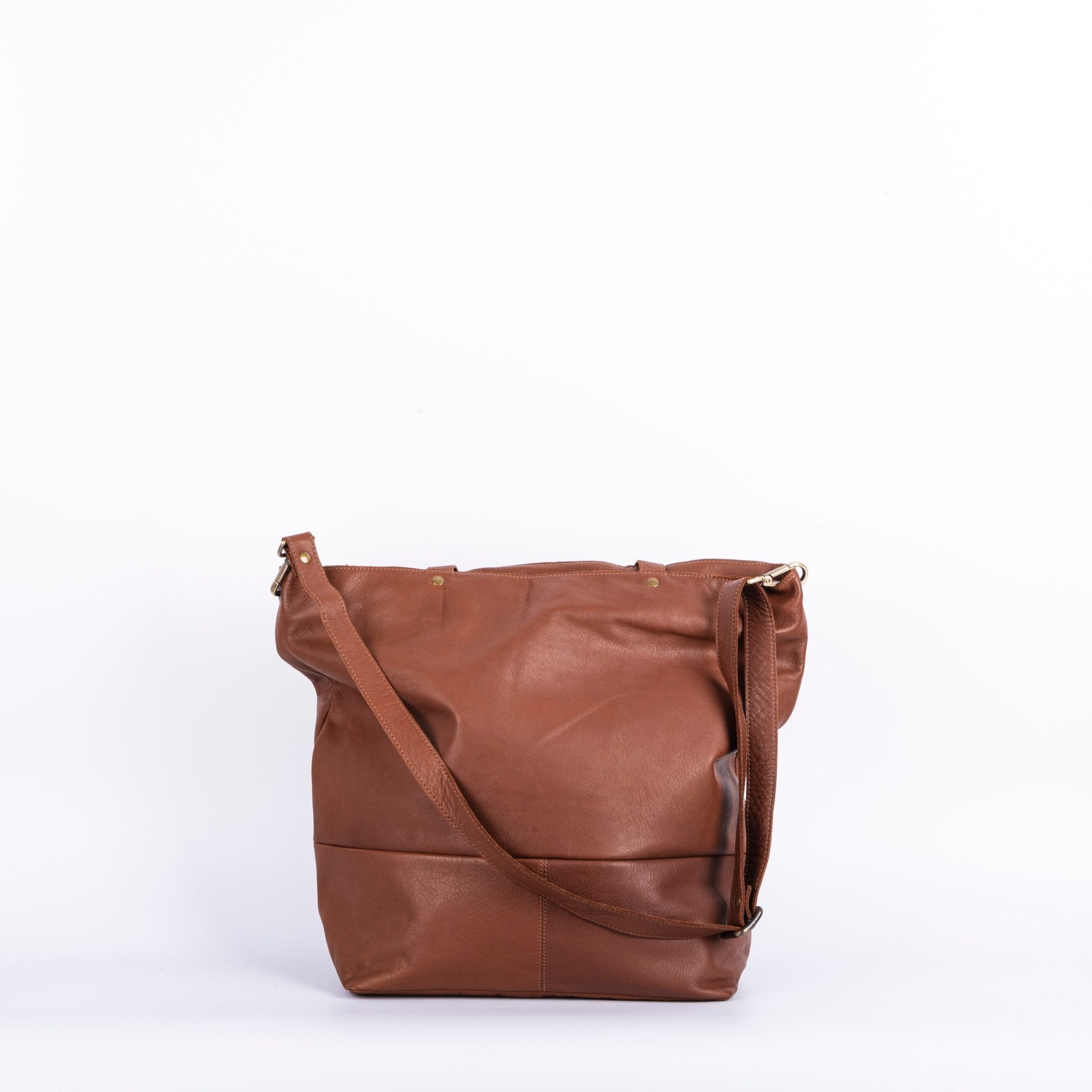 Pola mousse caramello - borsa a cartella in pelle morbida marrone - Marta Ray