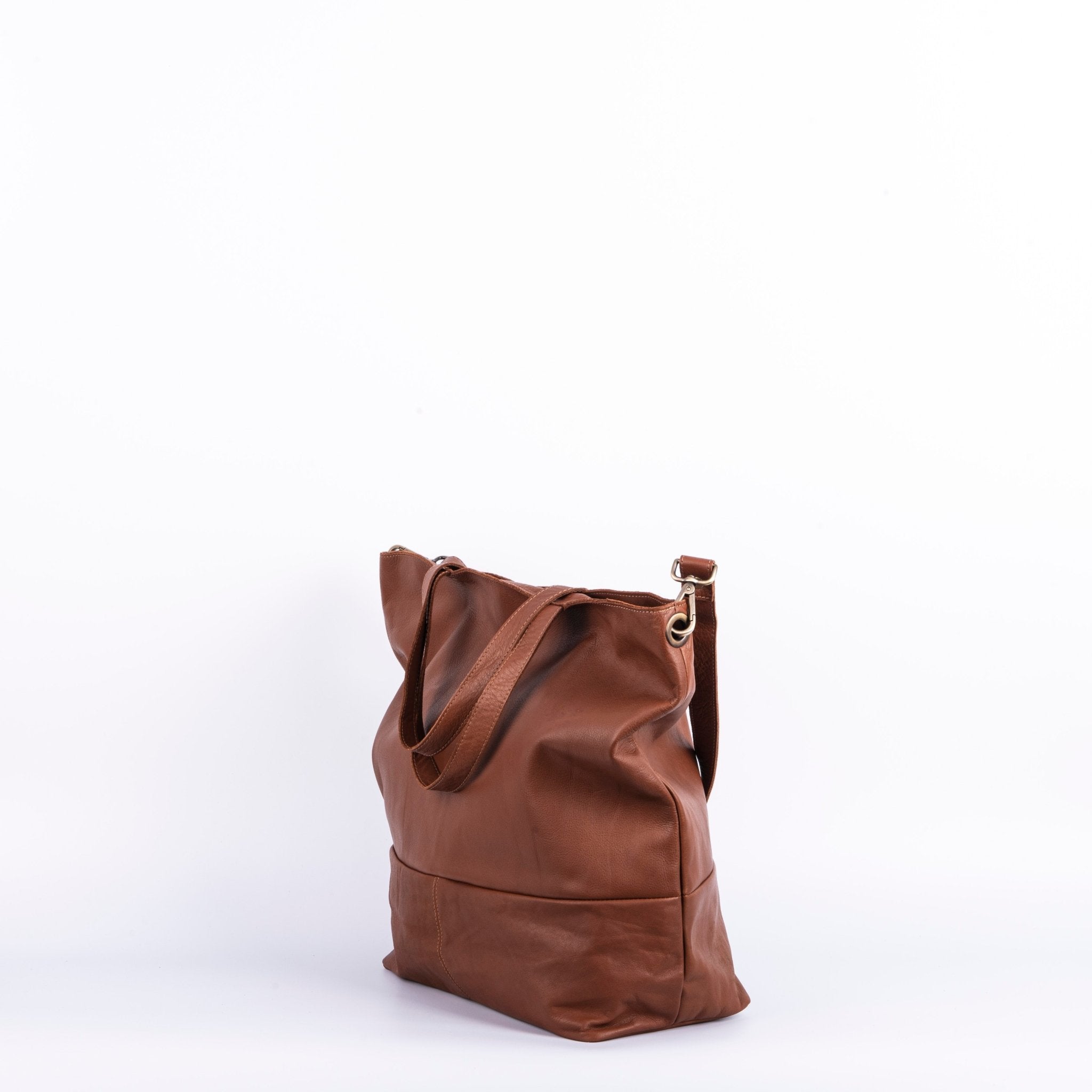 Pola mousse caramello - borsa a cartella in pelle morbida marrone - Marta Ray