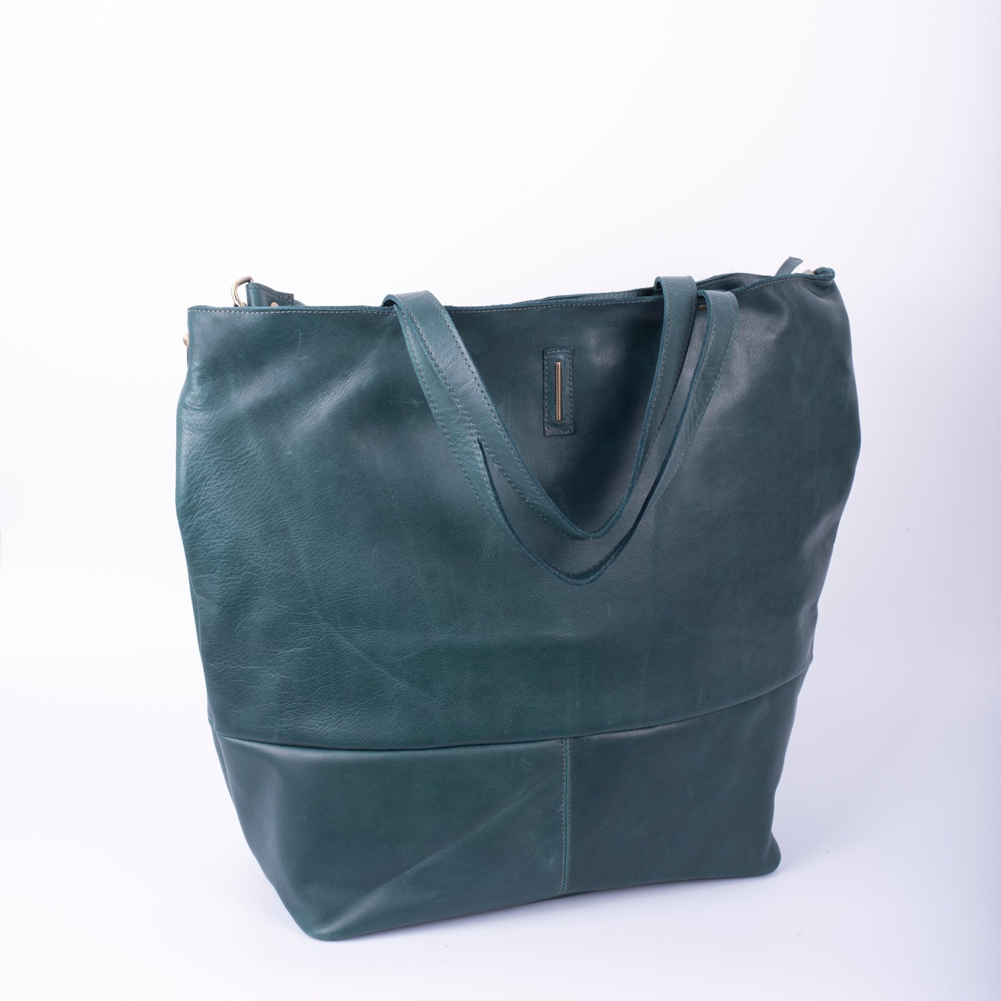 Pola mousse cardo marino - borsa shopping a tracolla in pelle verde - Marta Ray