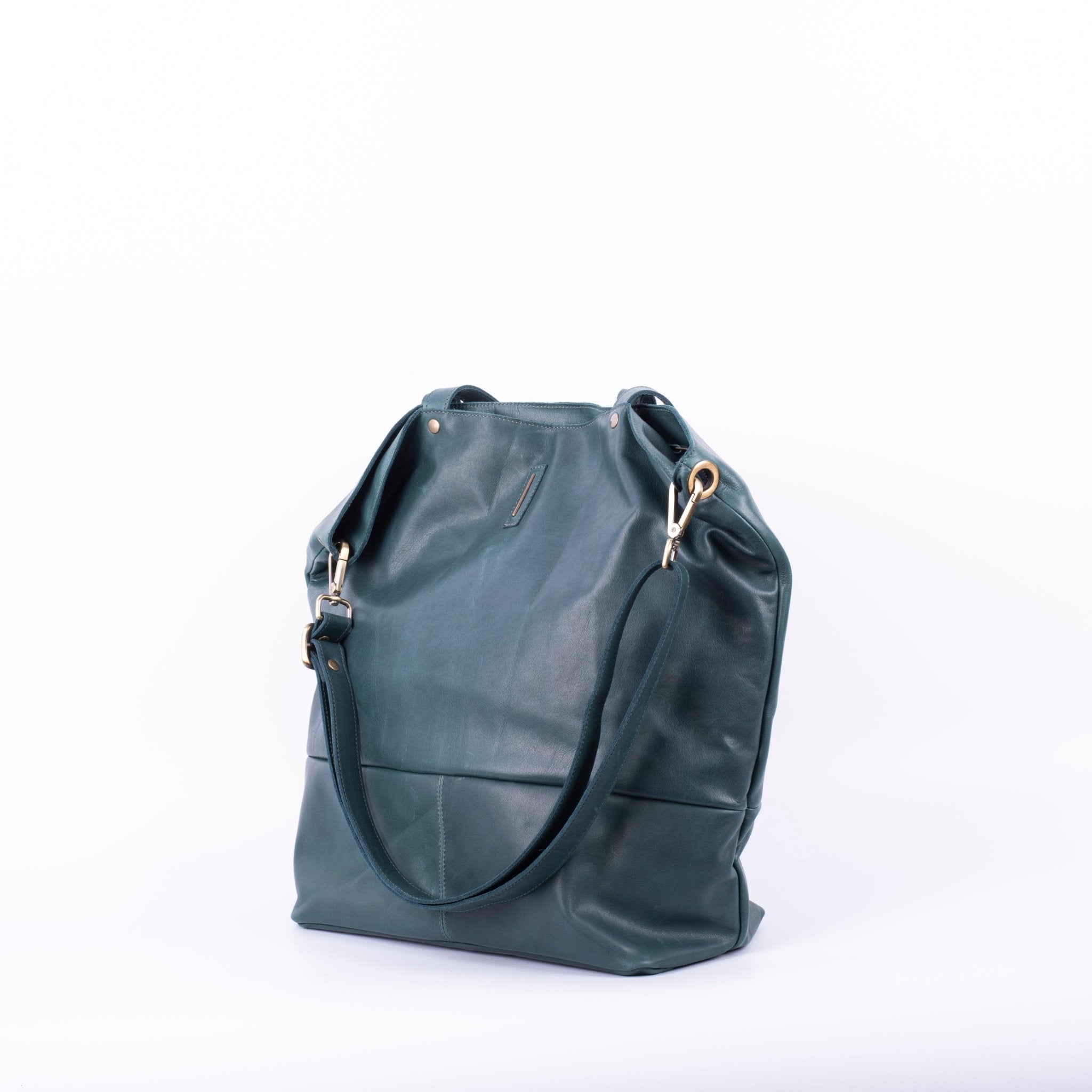 Pola mousse cardo marino - borsa shopping a tracolla in pelle verde - Marta Ray