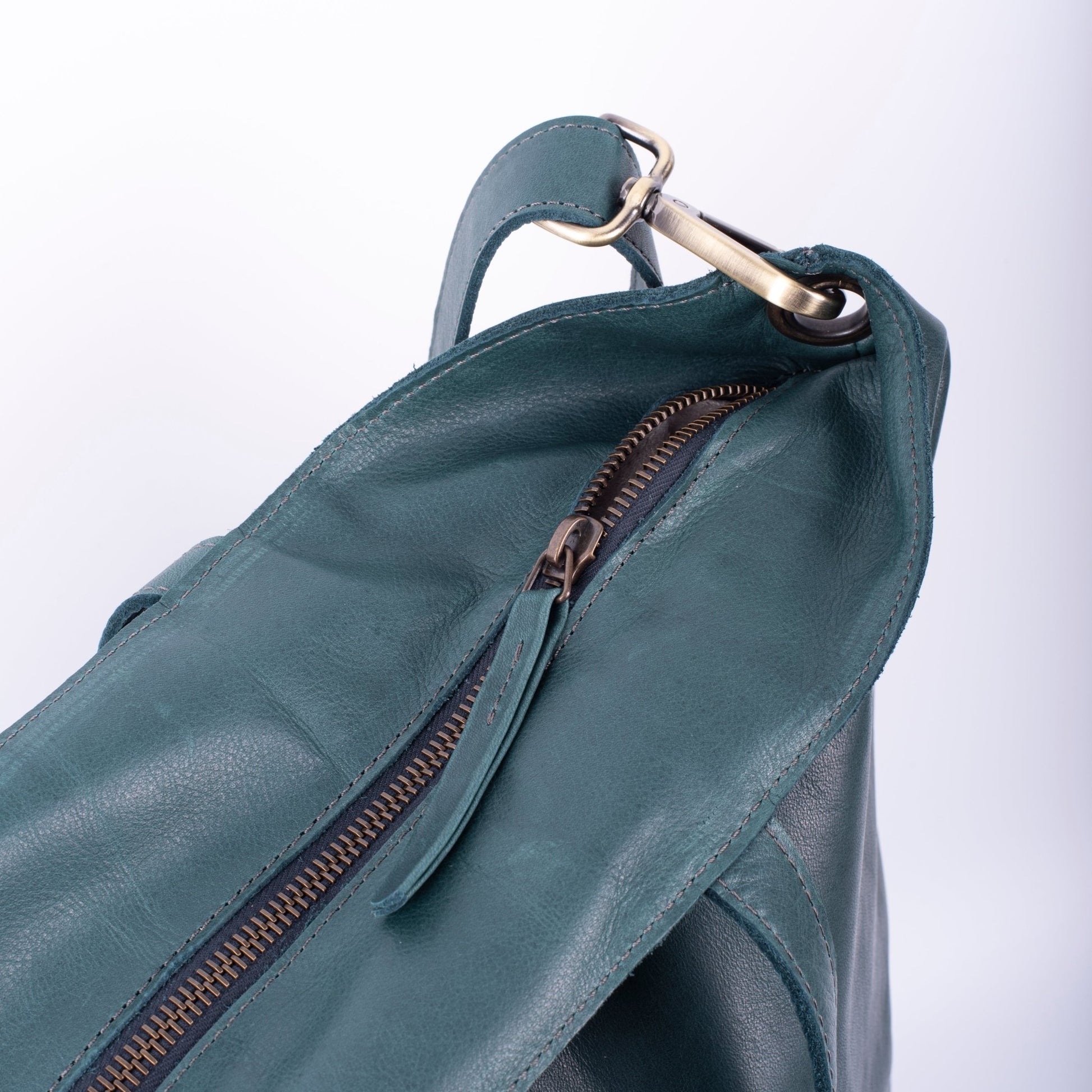 Pola mousse cardo marino - borsa shopping a tracolla in pelle verde - Marta Ray