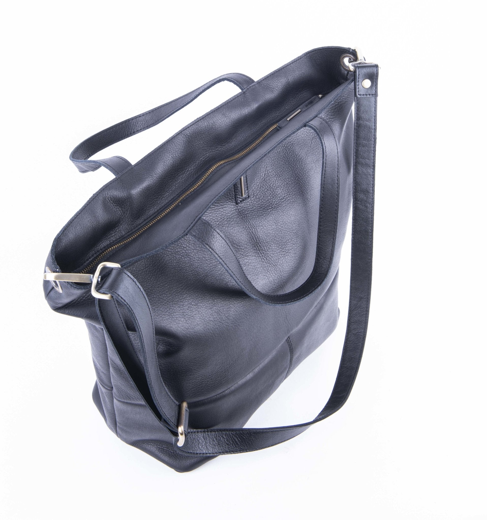 Pola mousse nero - borsa shopping in pelle nera - Marta Ray