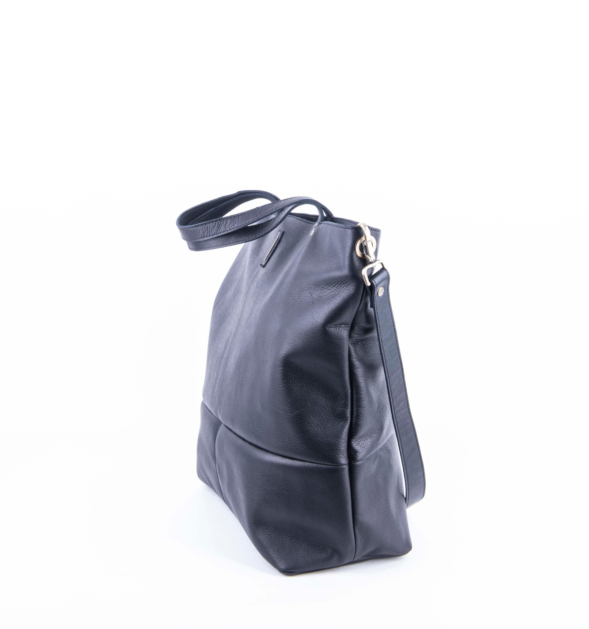 Pola mousse nero - borsa shopping in pelle nera - Marta Ray