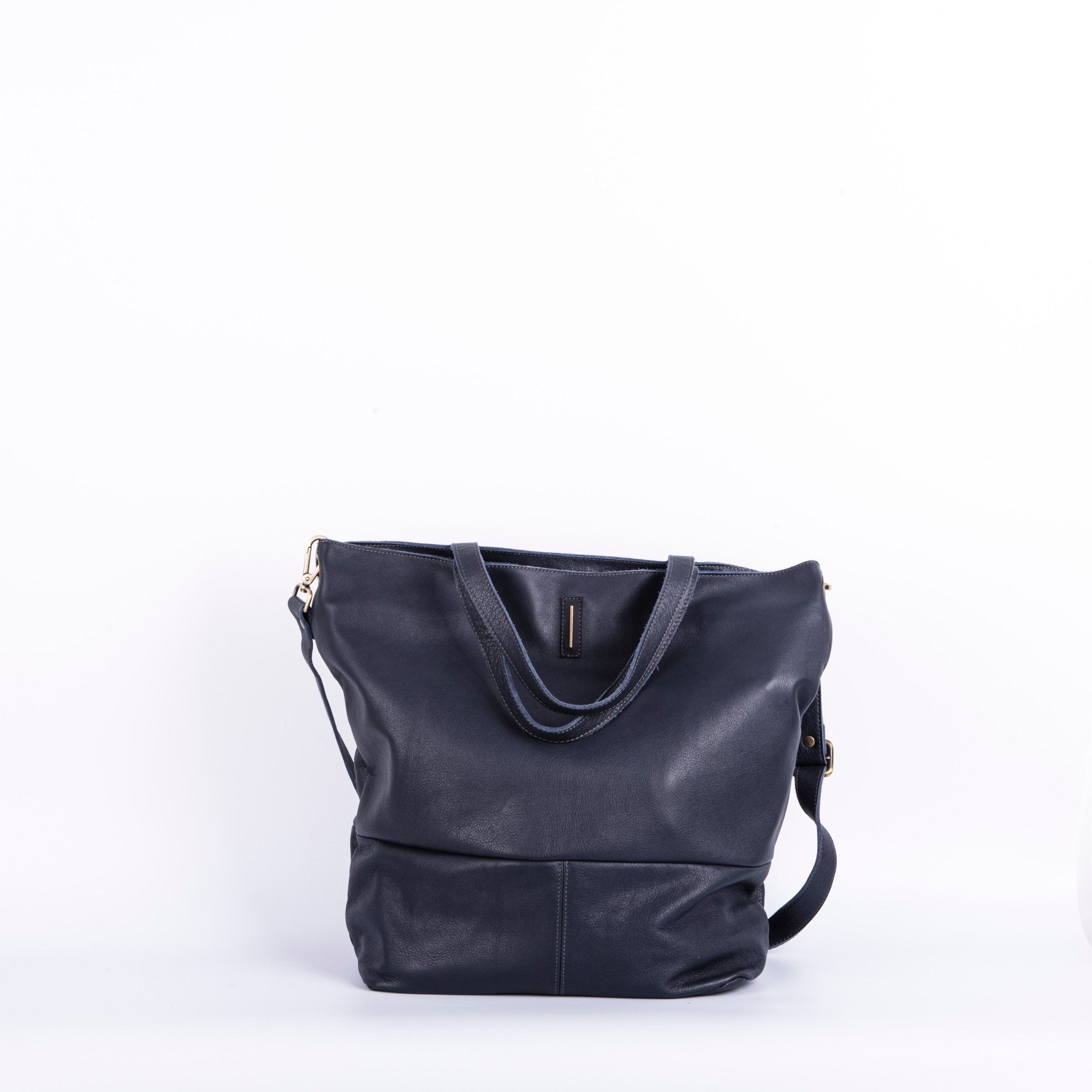 Pola mousse notte - borsa a cartella in pelle morbida blu - Marta Ray