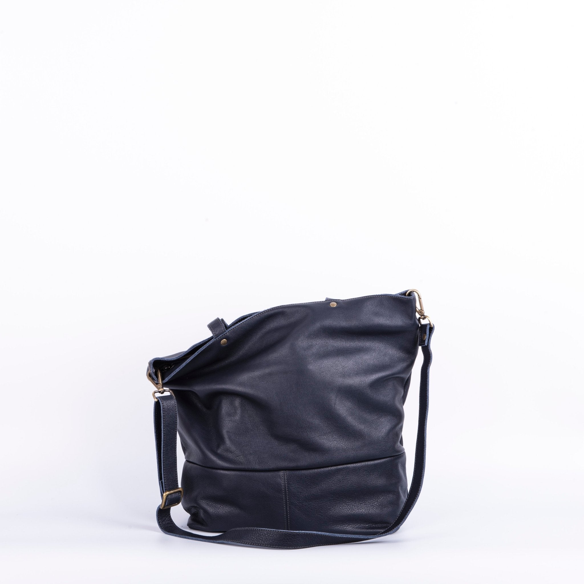 Pola mousse notte - borsa a cartella in pelle morbida blu - Marta Ray